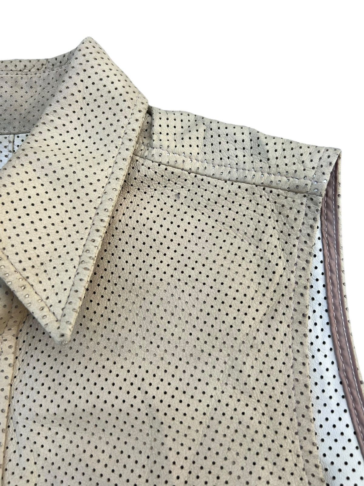 Katharine Hamnett London Vintage KHL Sheepskin Mesh Leather Shirt Sleeveless Size US S / EU 44-46 / 1 - 9 Thumbnail