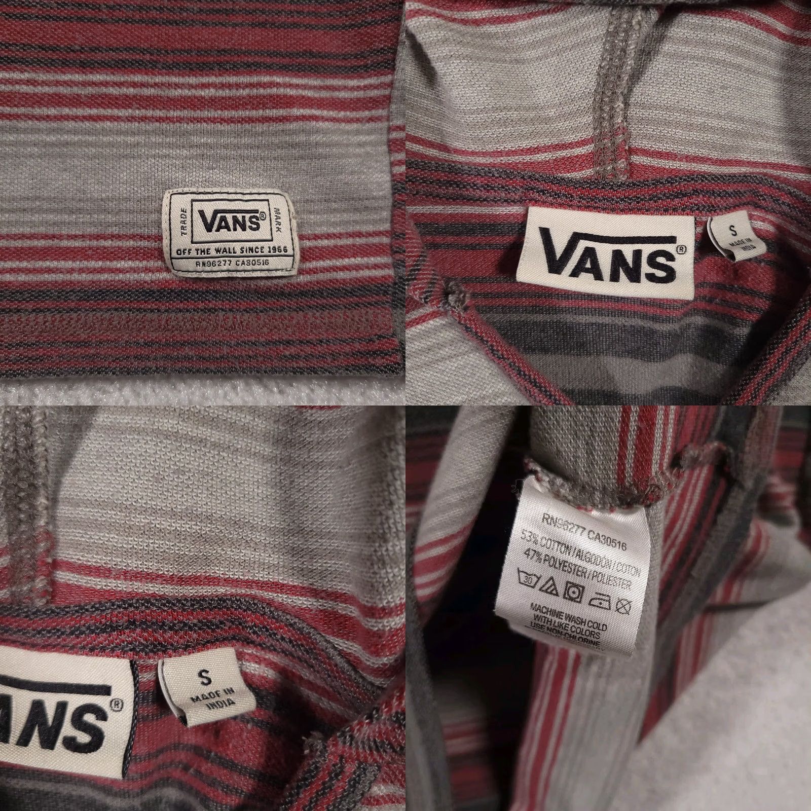 Vans Vans Hoodie Women's S Striped Lightweight Long Sleeve off the Wall Skateboarding Size S / US 4 / IT 40 - 9 Thumbnail