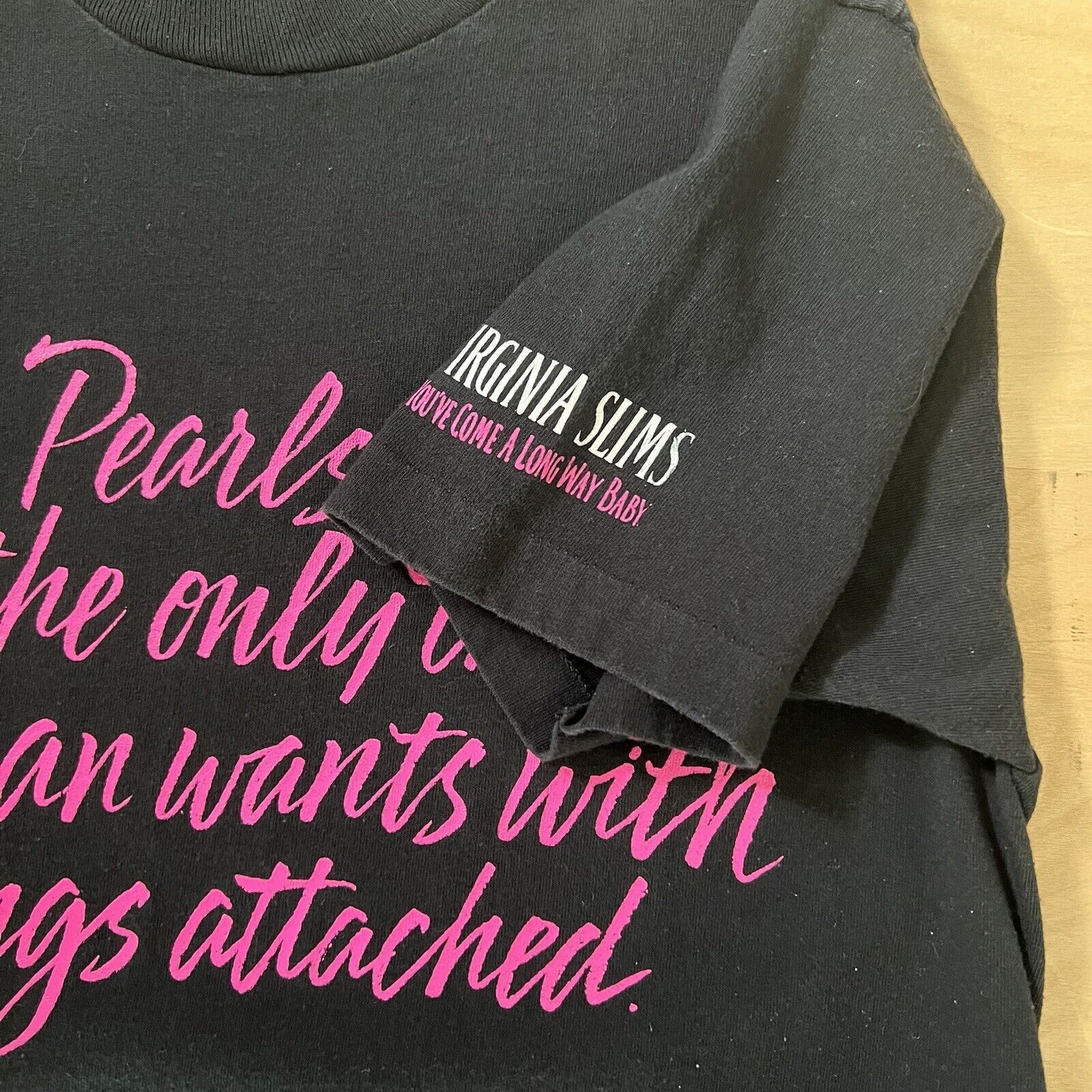 Vintage Vintage Pearl Shirt Large Black 90s Quote Strings Attached Size US L / EU 52-54 / 3 - 4 Thumbnail