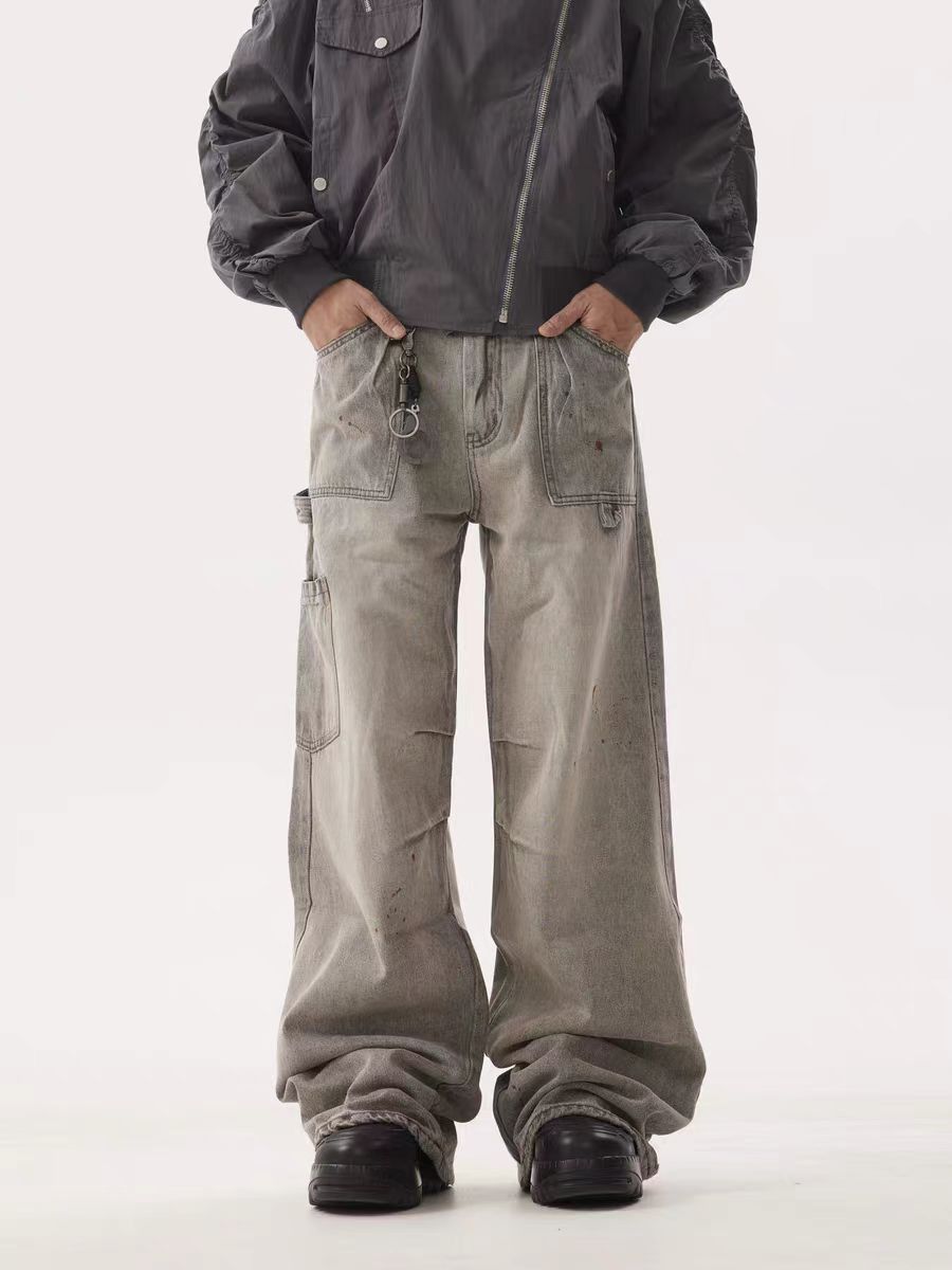 Designer × Japanese Brand × Vintage Vintage street washed and distressed micro flare work jeans Size US 28 / EU 44 - 2 Thumbnail
