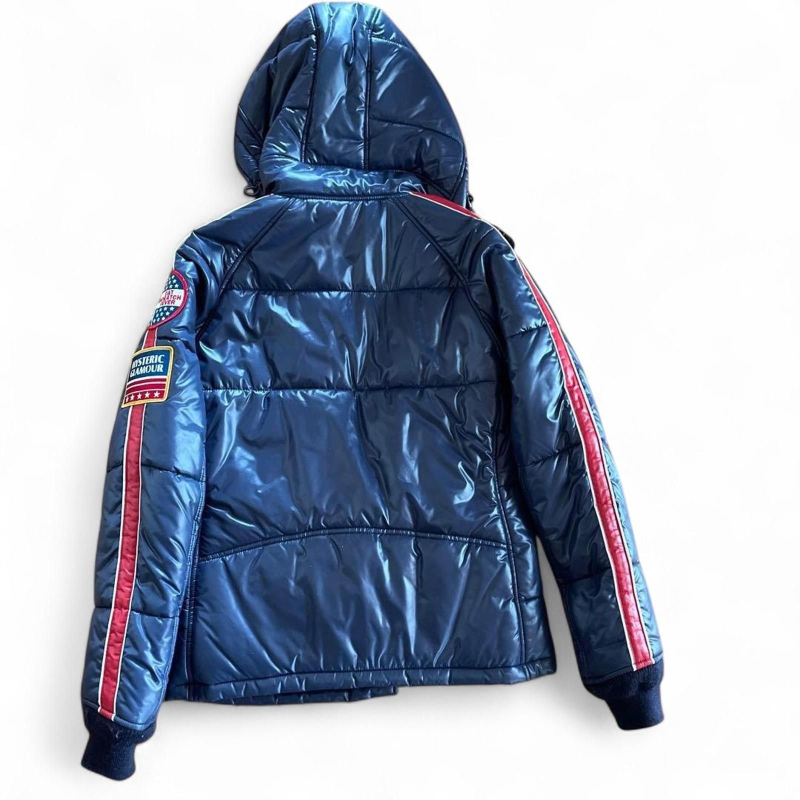 Hysteric Glamour Hysteric Glamour - Navy Blue Puffer Jacket Hood Red Stripe Size US S / EU 44-46 / 1 - 5 Thumbnail