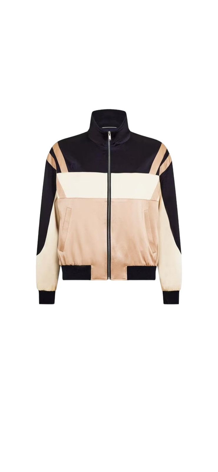 image of Saint Laurent Paris Saint Laurent Panelled Bomber Jacket in Beige, Men's (Size Small)