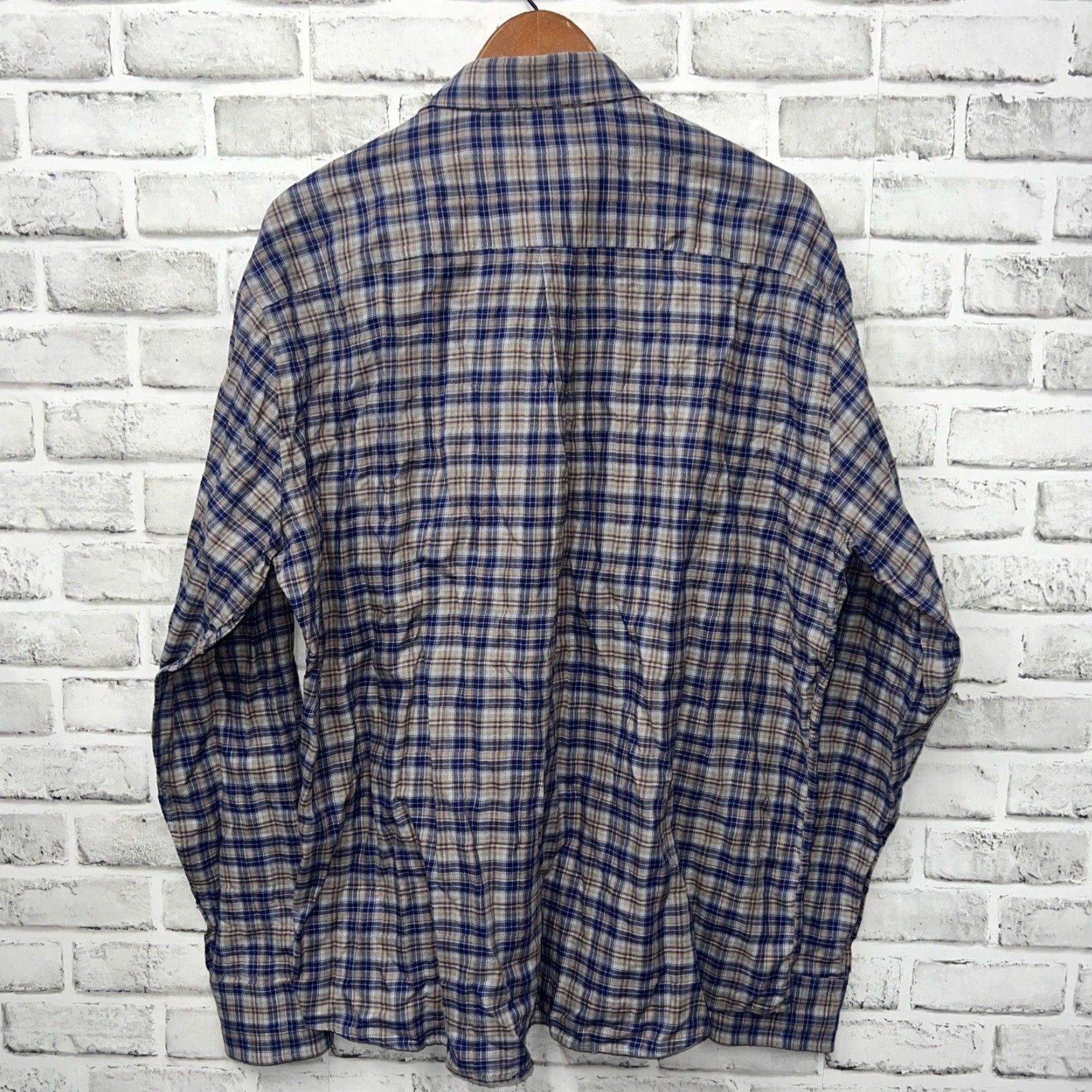 Peter Millar Peter Millar Blue Plaid Button-Up Shirt Mens XL Size Long Sleeve Regular Fit Size US XL / EU 56 / 4 - 4 Thumbnail