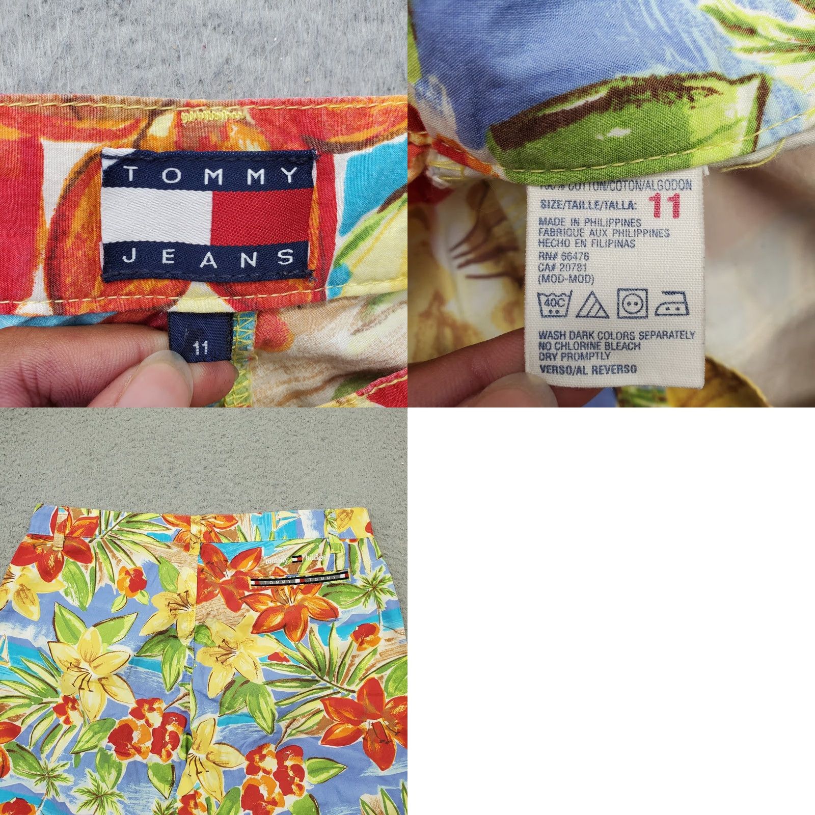 Tommy Hilfiger Tommy Hilfiger Capri Pants Womens 11 Multi Hawaiian Floral Cotton Straight Leg Size 32" / US 10 / IT 46 - 8 Thumbnail
