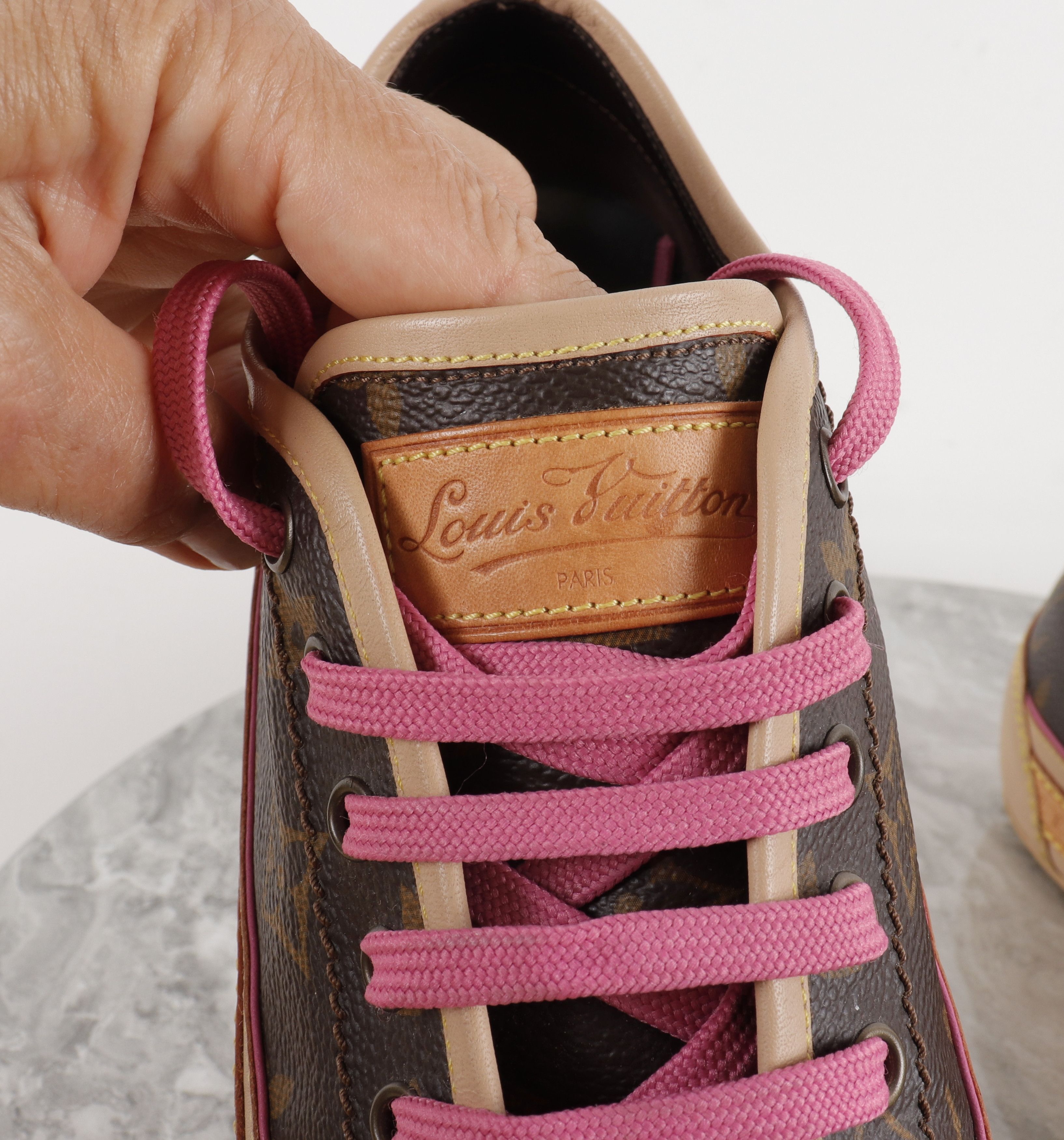 Louis Vuitton Louis Vuitton Leather Brown Monogram Sneakers Size US 6 / IT 36 - 7 Thumbnail