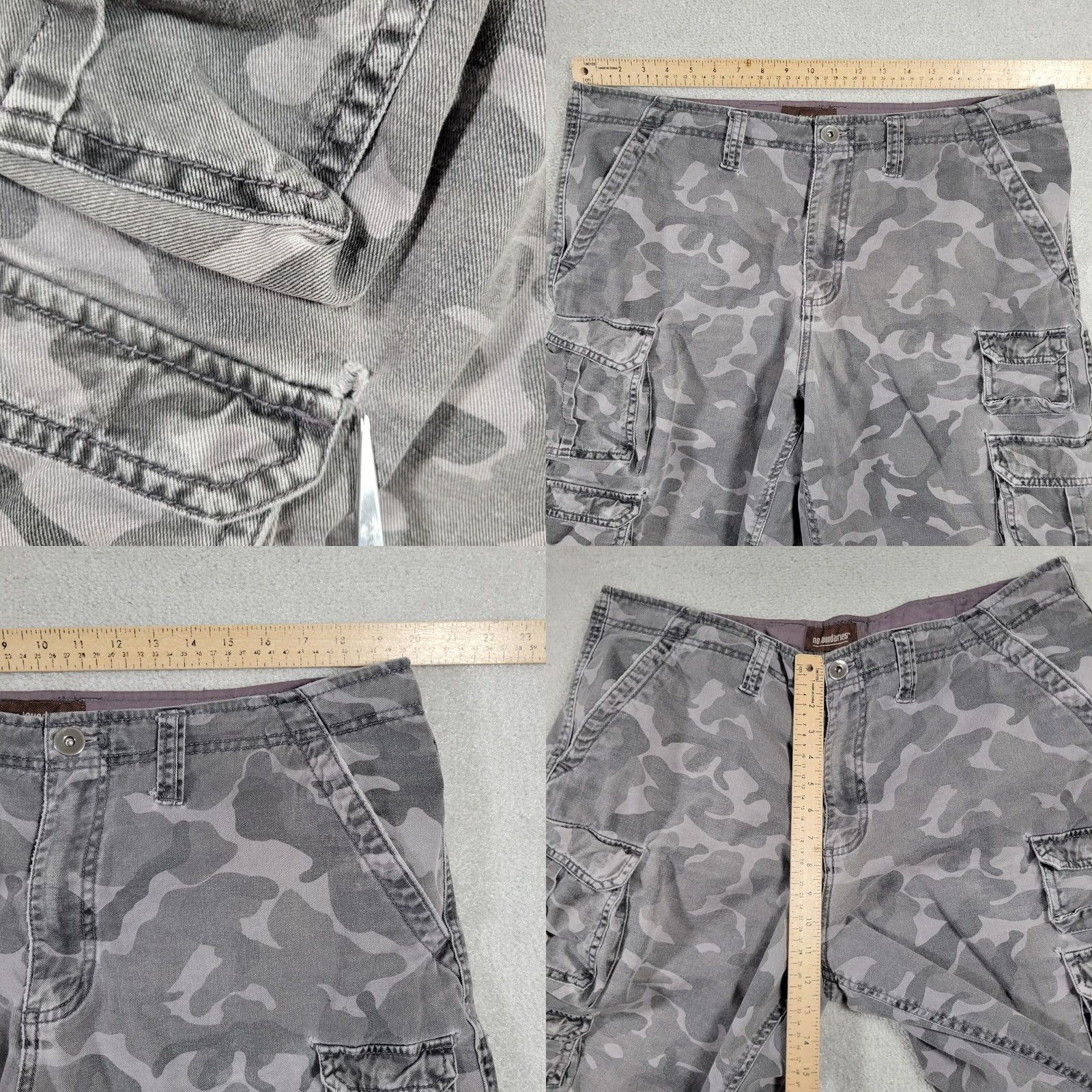 AMO VINTAGE NOBO No Boundaries Shorts Mens 40 Cargo Gray Camo Grunge Streetwear Skater Mens Size US 40 / EU 56 - 8 Thumbnail