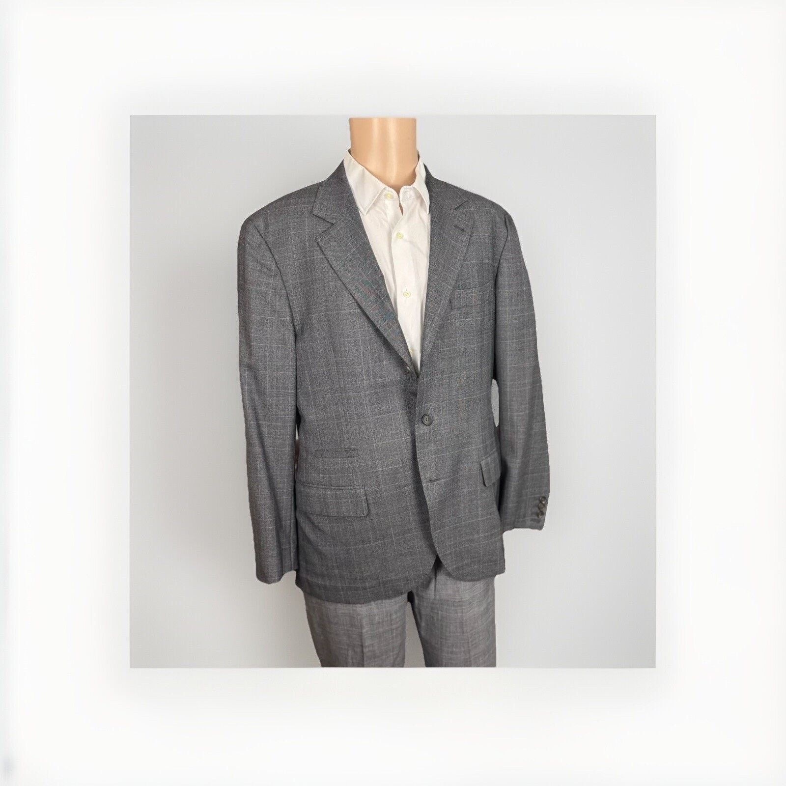 Brunello Cucinelli Brunello Cucinelli Blazer Jacket Glen Plaid Wool 52/42 Size 44R - 1 Thumbnail
