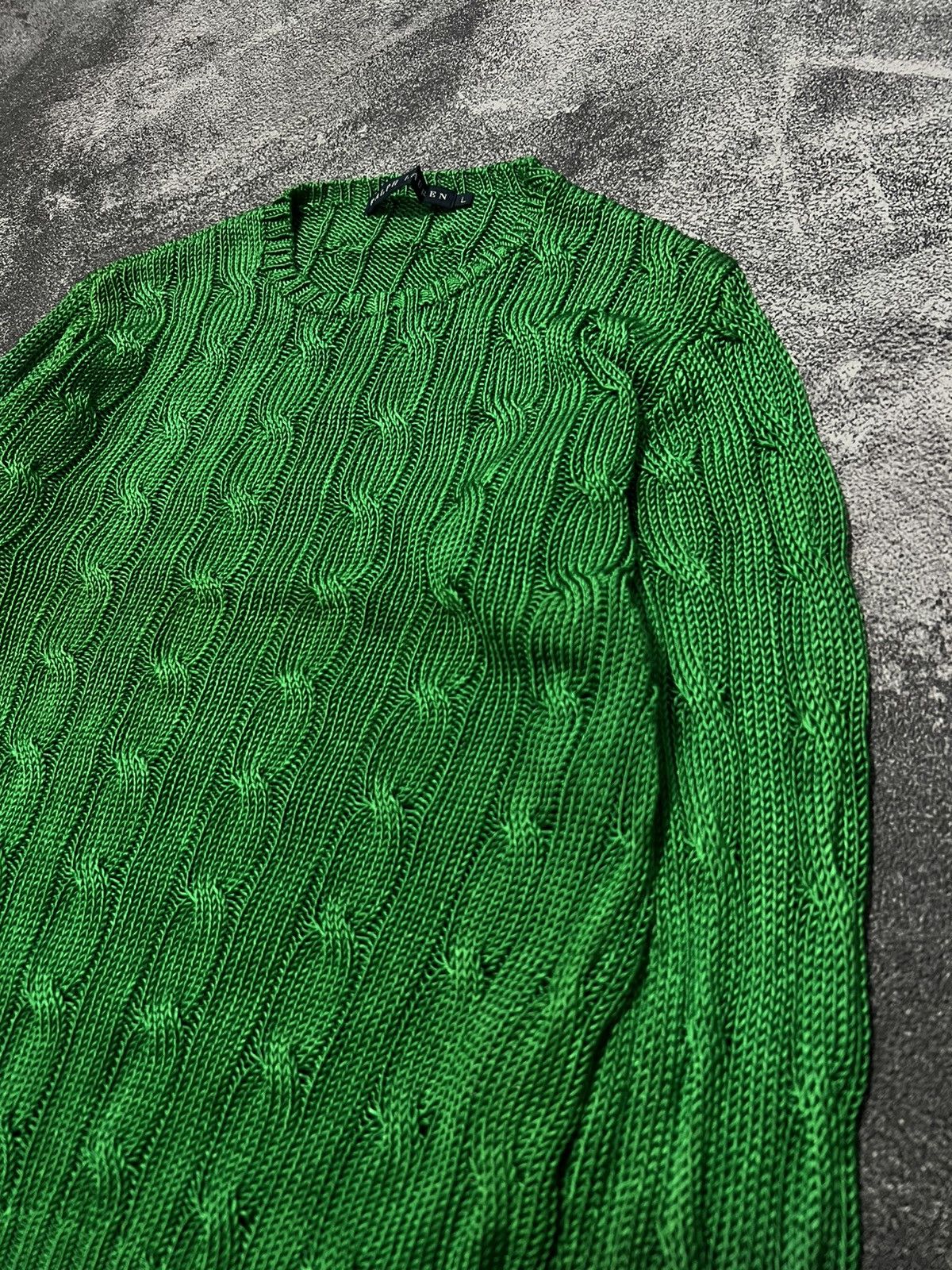 Ralph Lauren Ralph Lauren Silk Cable Knit Sweater Size L / US 10 / IT 46 - 4 Thumbnail