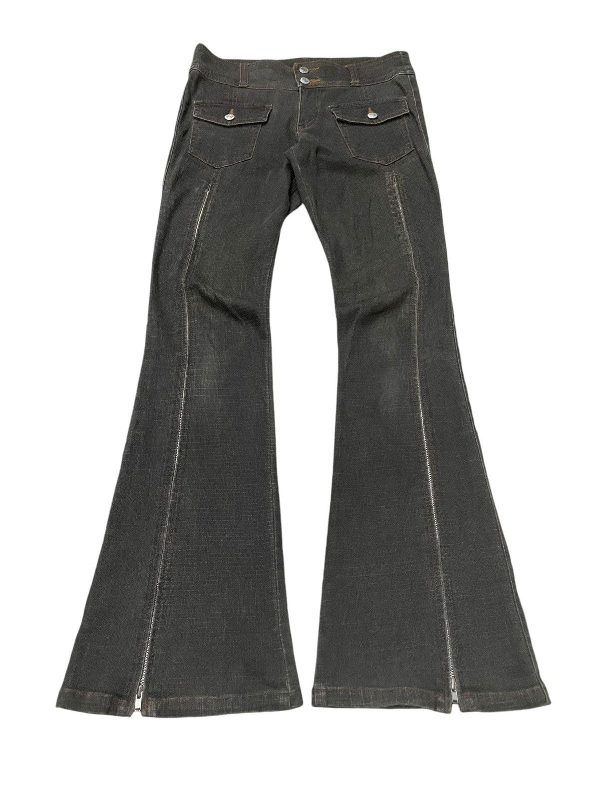 Le Grande Bleu (L.G.B.) JokyGal Japan Zip up Flare Stacked Jeans Size US 28 / EU 44 - 2 Thumbnail