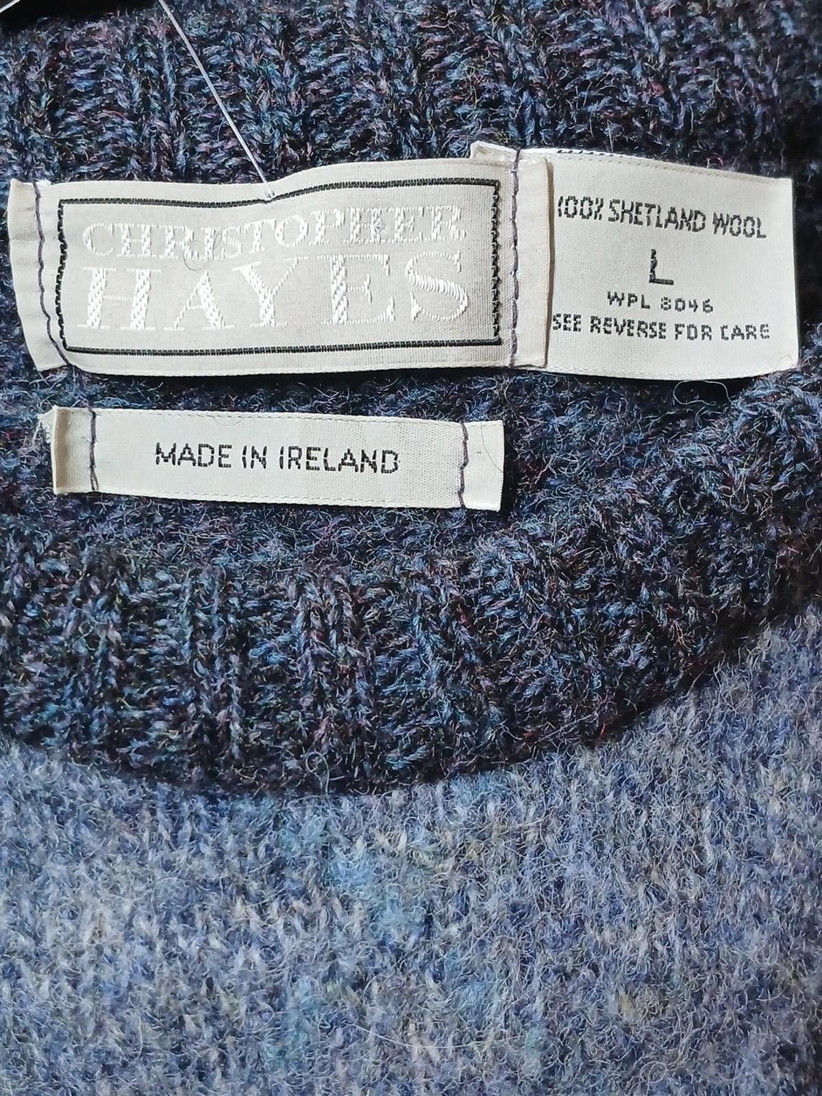 Other Christopher Hayes Shetland Wool Argyle L Sweater Ireland 80s Size US L / EU 52-54 / 3 - 3 Thumbnail