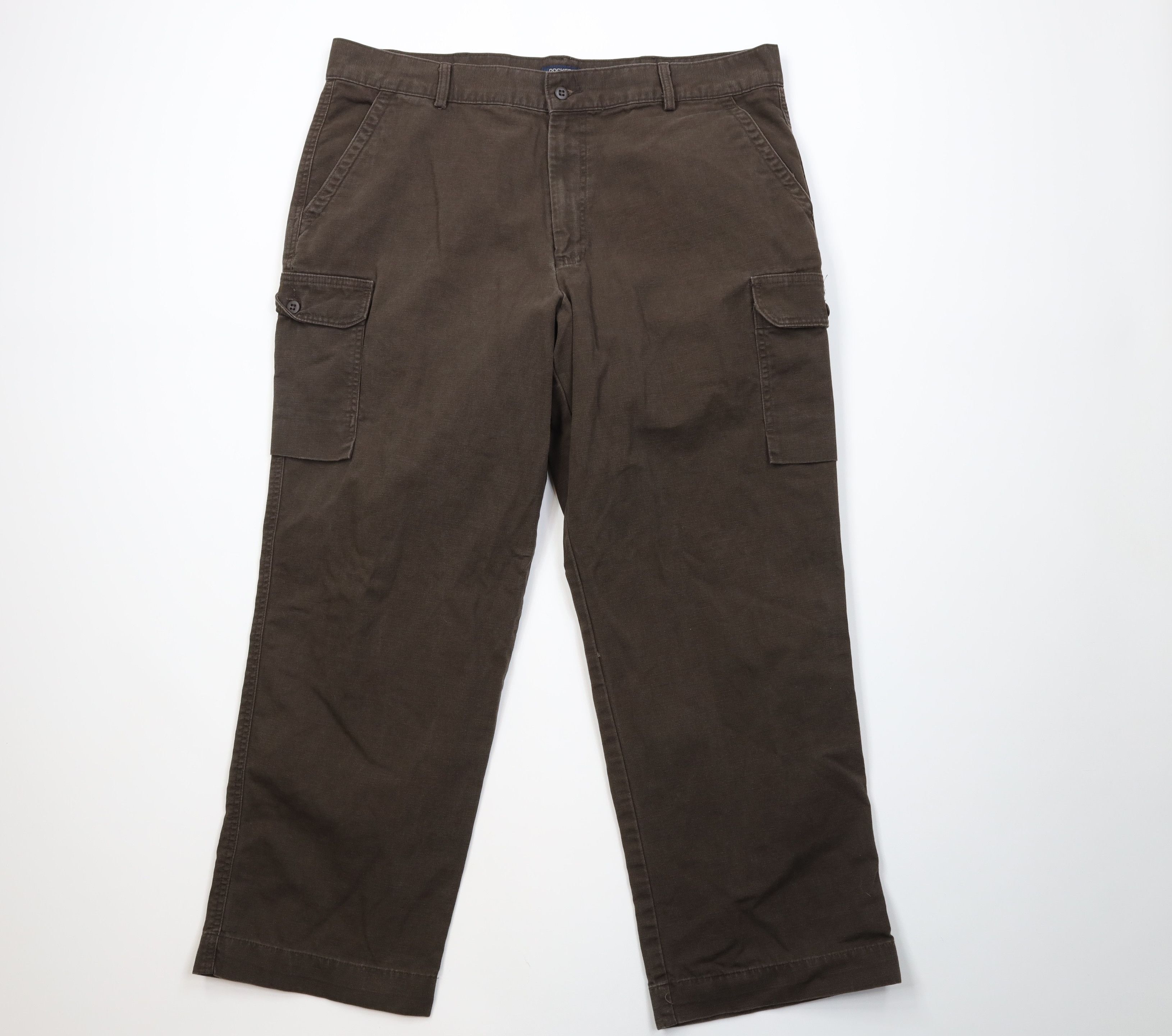 Vintage Vintage 90s Y2K Streetwear Canvas Wide Leg Cargo Pants Brown Size US 40 / EU 56 - 1 Thumbnail