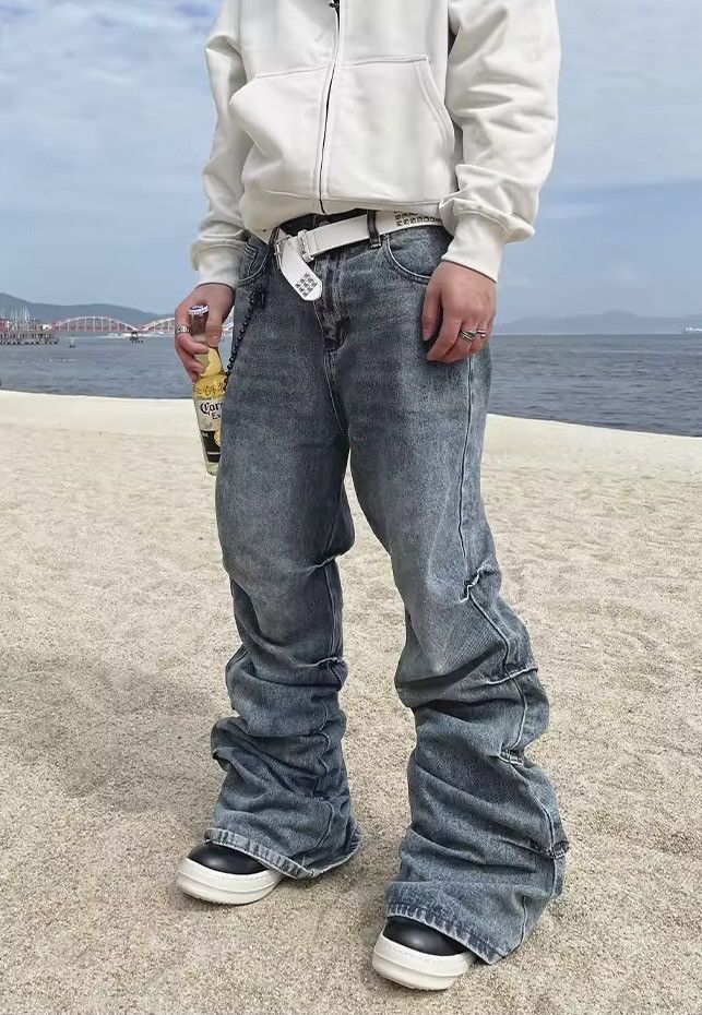 Japanese Brand × Jean Vintage Distressed Micro-flare Jeans Size US 31 - 1 Thumbnail