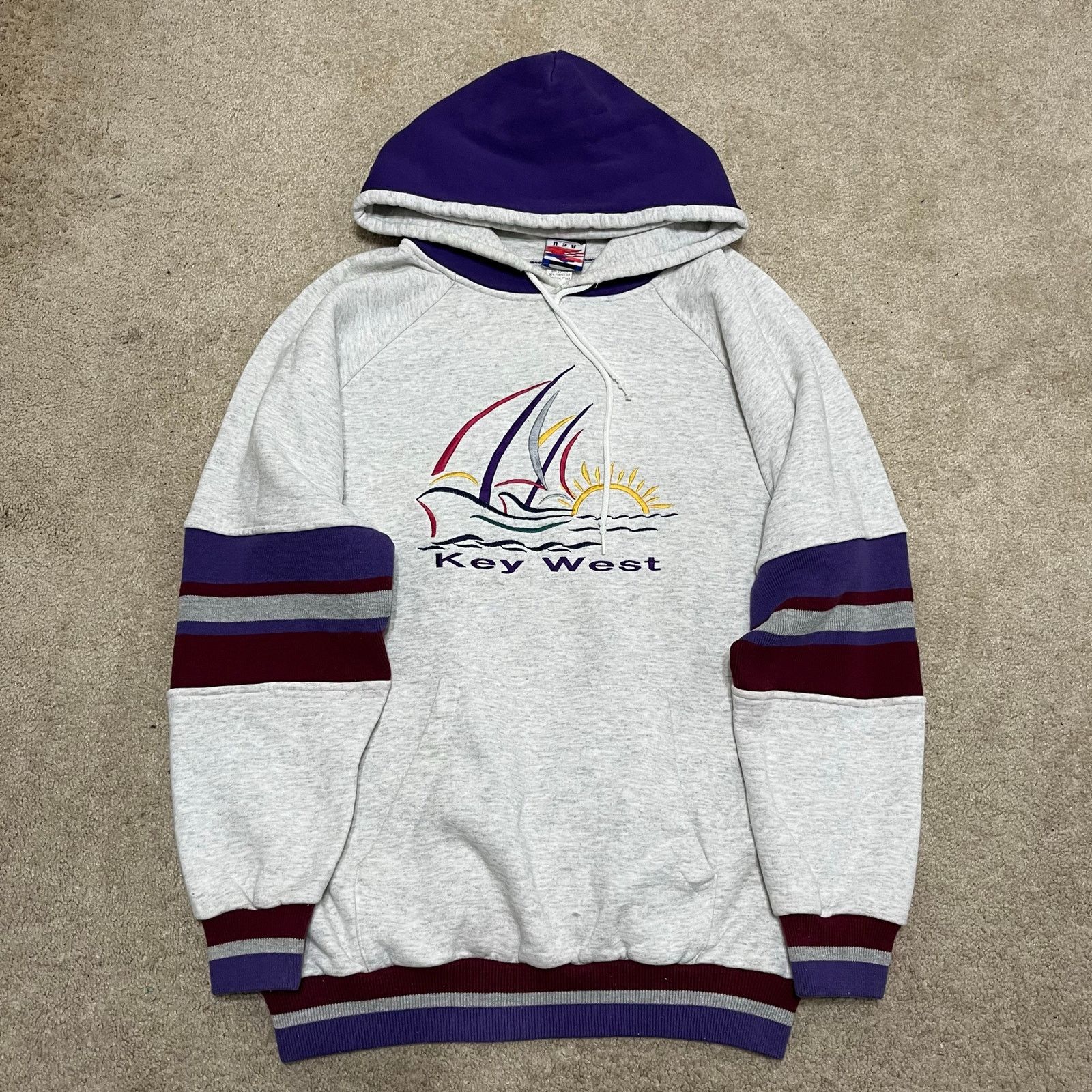 Other Vintage Key West Sailboat Gray Purple L/XL Hoodie Sweatshirt Size US L / EU 52-54 / 3 - 1 Thumbnail