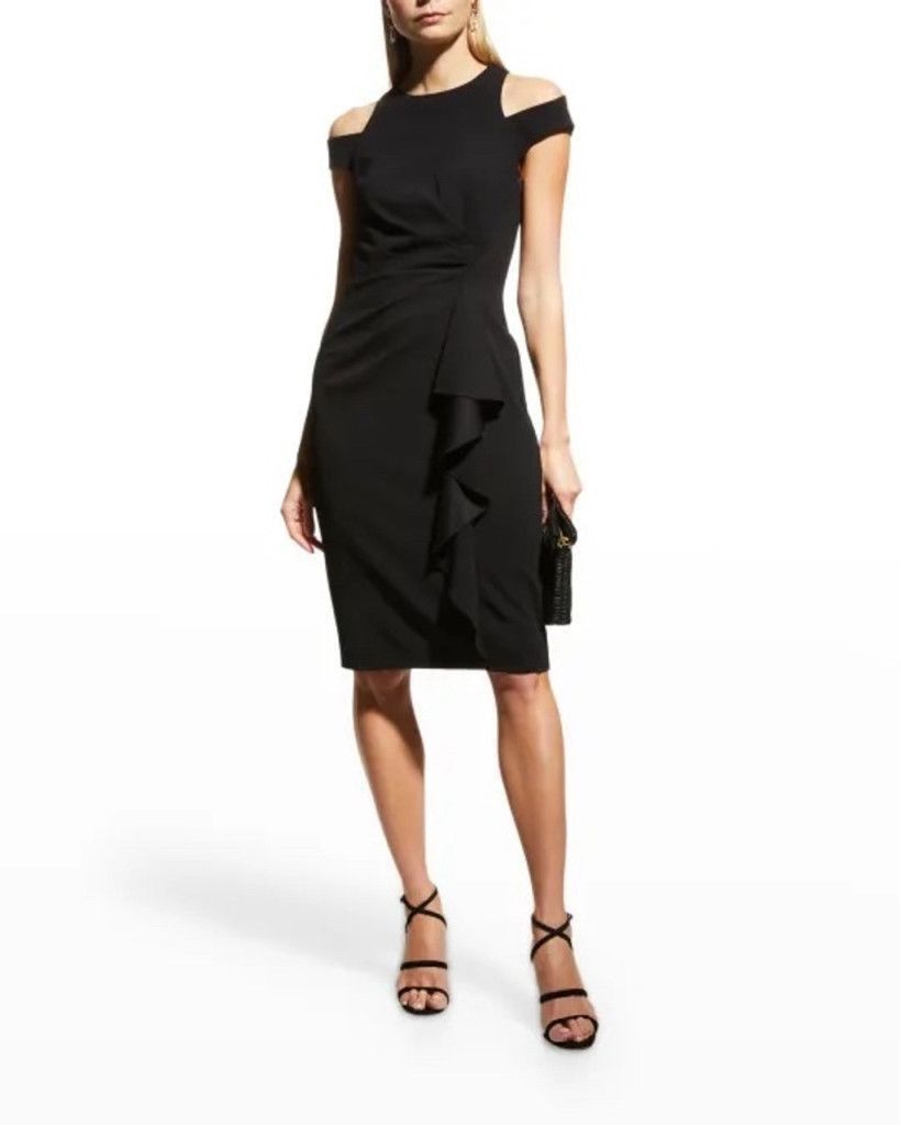 Tadashi Shoji Tadashi Shoji Navin Shoulder Cut-Out Black Dress Medium Size M / US 6-8 / IT 42-44 - 14 Thumbnail