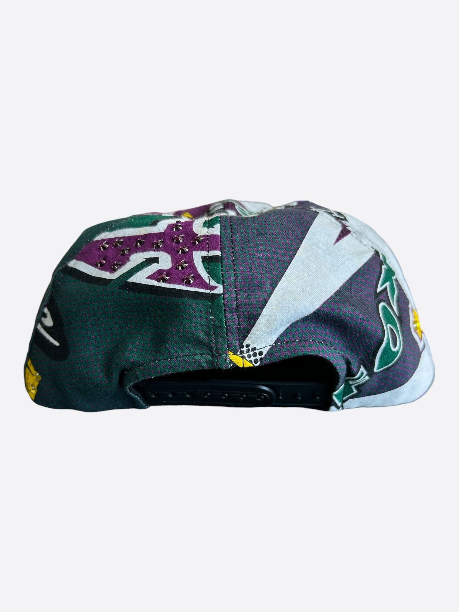 Bossi Sportswear Bossi Purple & Green Rhinestone Embellished Hat Size ONE SIZE - 3 Thumbnail