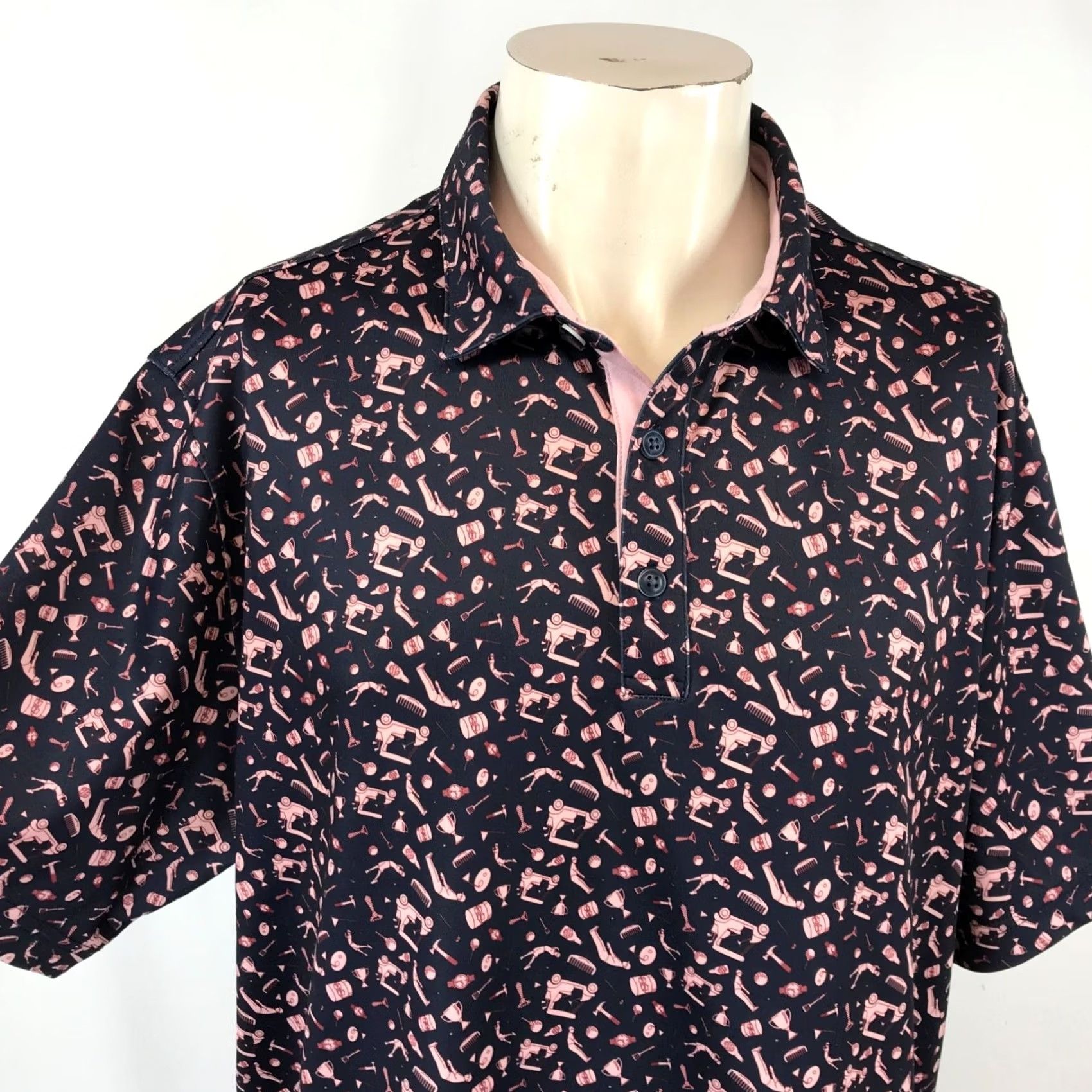 Vintage WALTER HAGEN Golf Polo Shirt Mens XL NAVY Short Sleeve Collared Size US XL / EU 56 / 4 - 2 Thumbnail