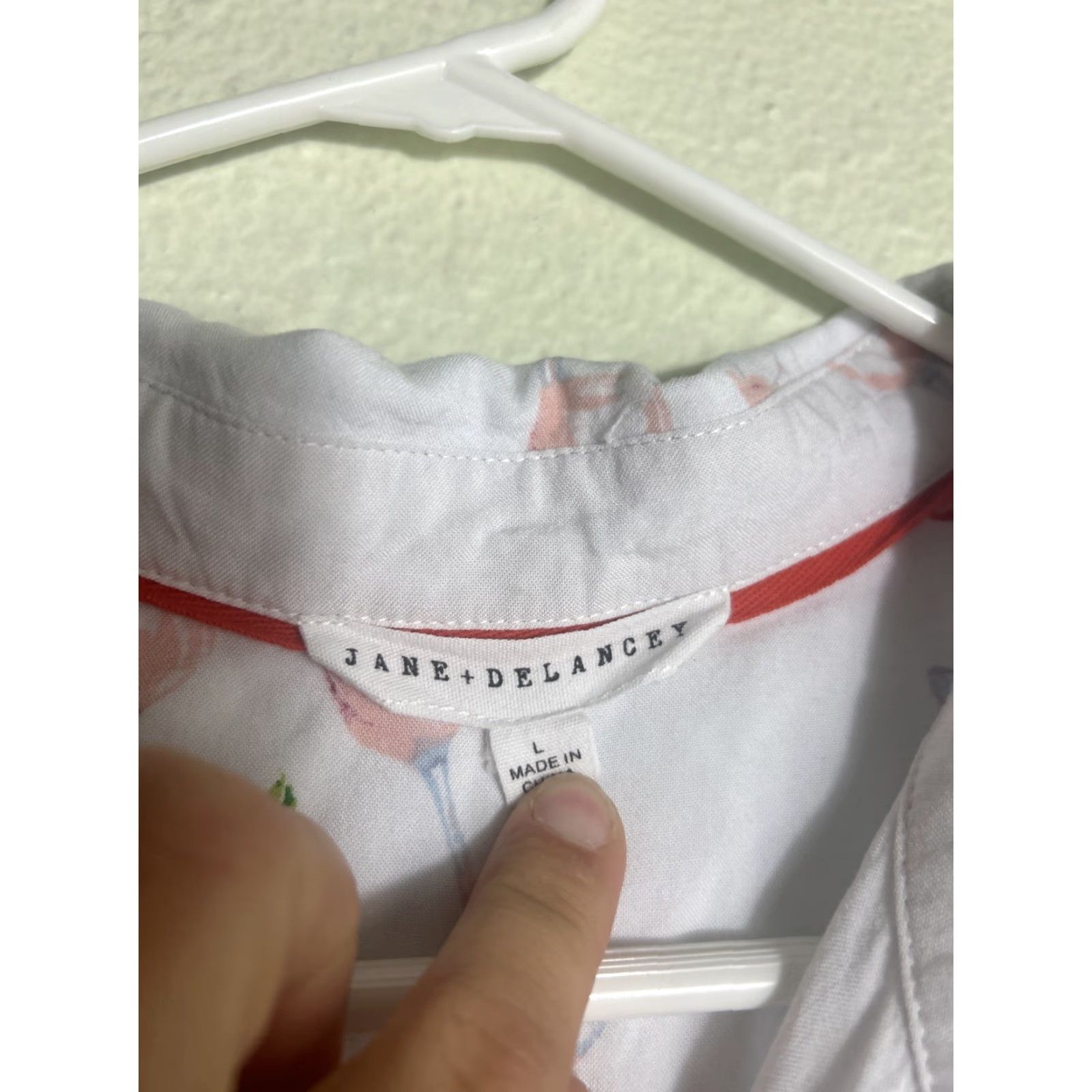 Vintage Jane And Delancey Womens Large Button-Up Shirt White Red Champagne Strawberries Size L / US 10 / IT 46 - 6 Thumbnail