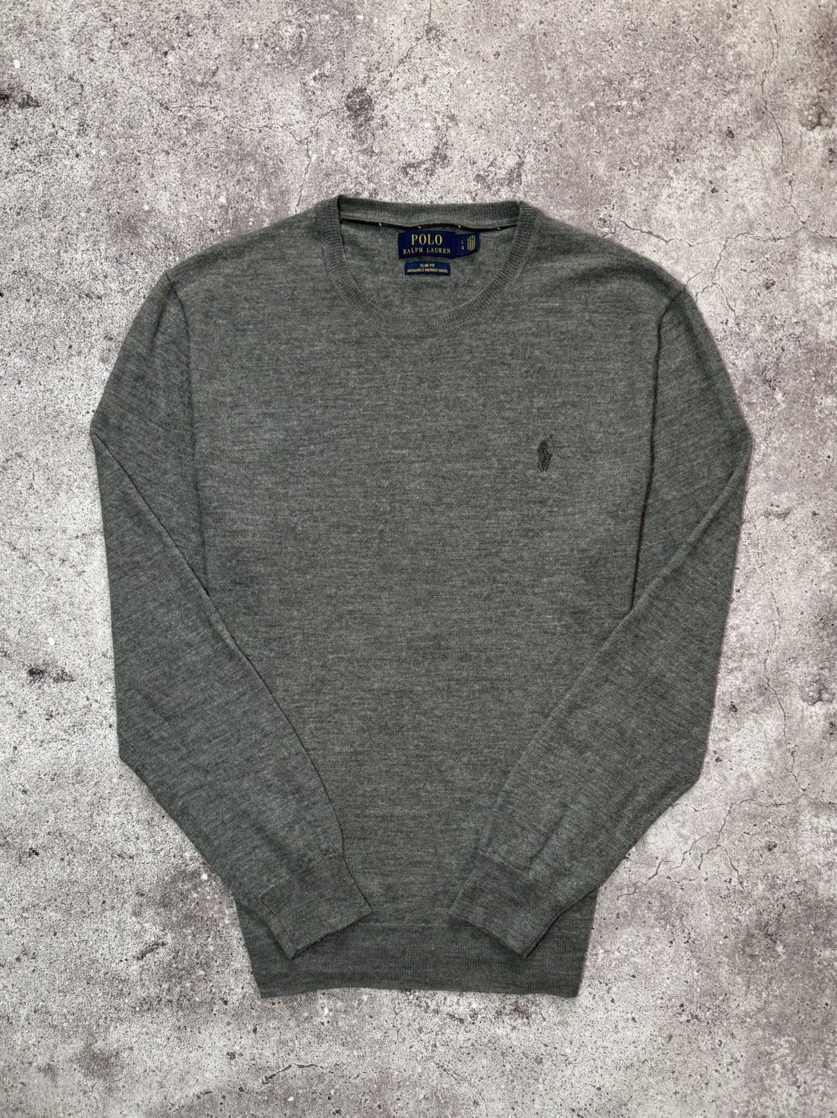 Polo Ralph Lauren Polo Ralph Lauren Merino Wool Slim Fit premium Sweater Grey Size US L / EU 52-54 / 3 - 1 Thumbnail