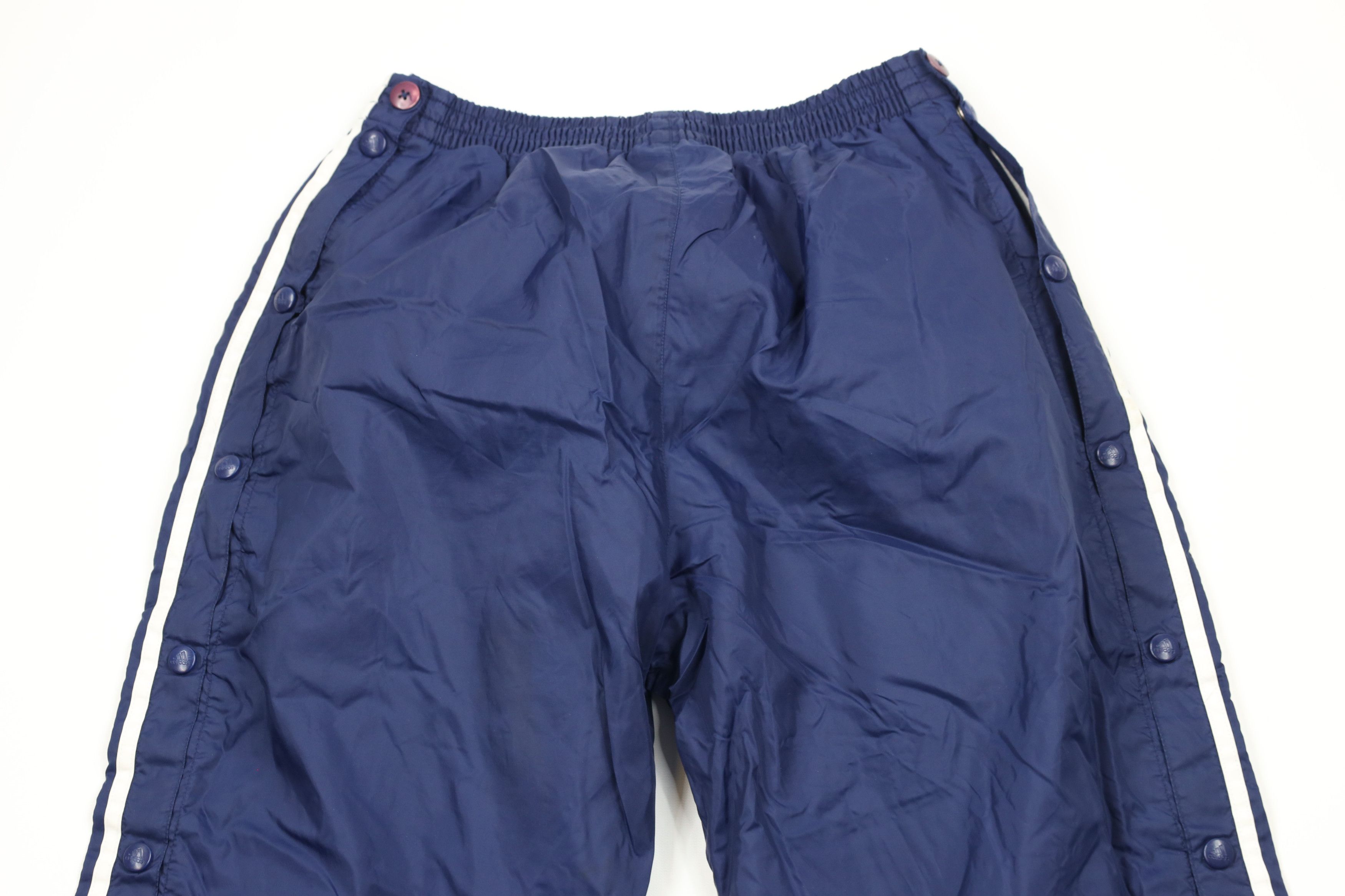 Adidas × Vintage Vintage 90s Adidas Spell Out Lined Tearaway Pants Blue Size US 34 / EU 50 - 12 Thumbnail