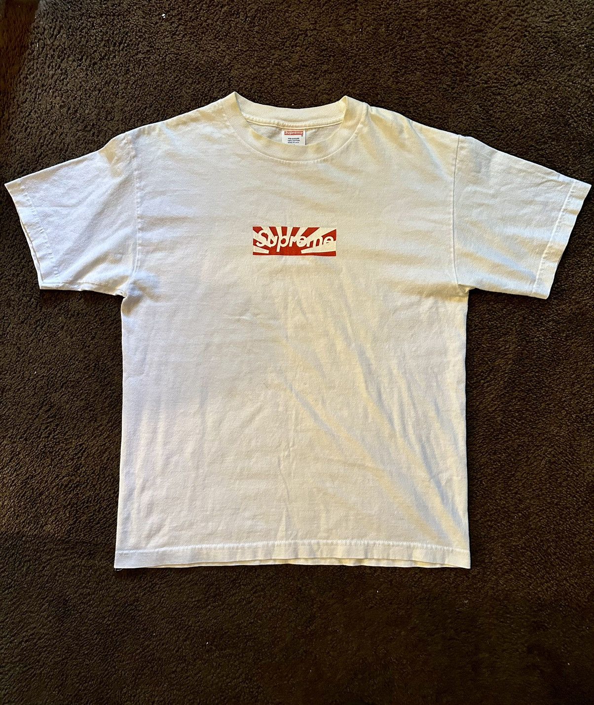 image of Supreme Japan Relief Box Logo in White, Men's (Size Medium)