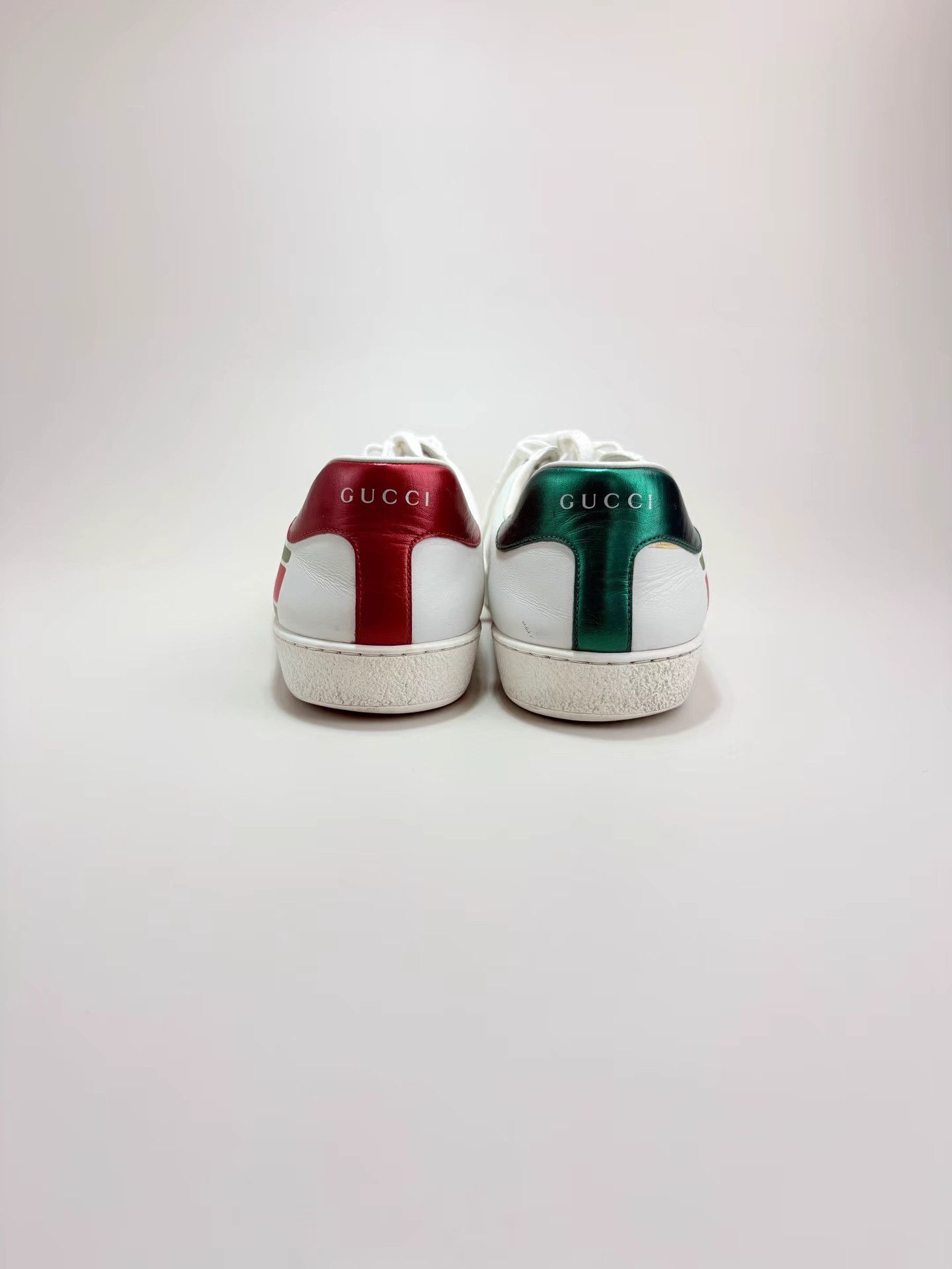 Gucci GUCCI Red and Green Printed ACE Sneakers K1 Size US 9.5 / EU 42-43 - 3 Thumbnail