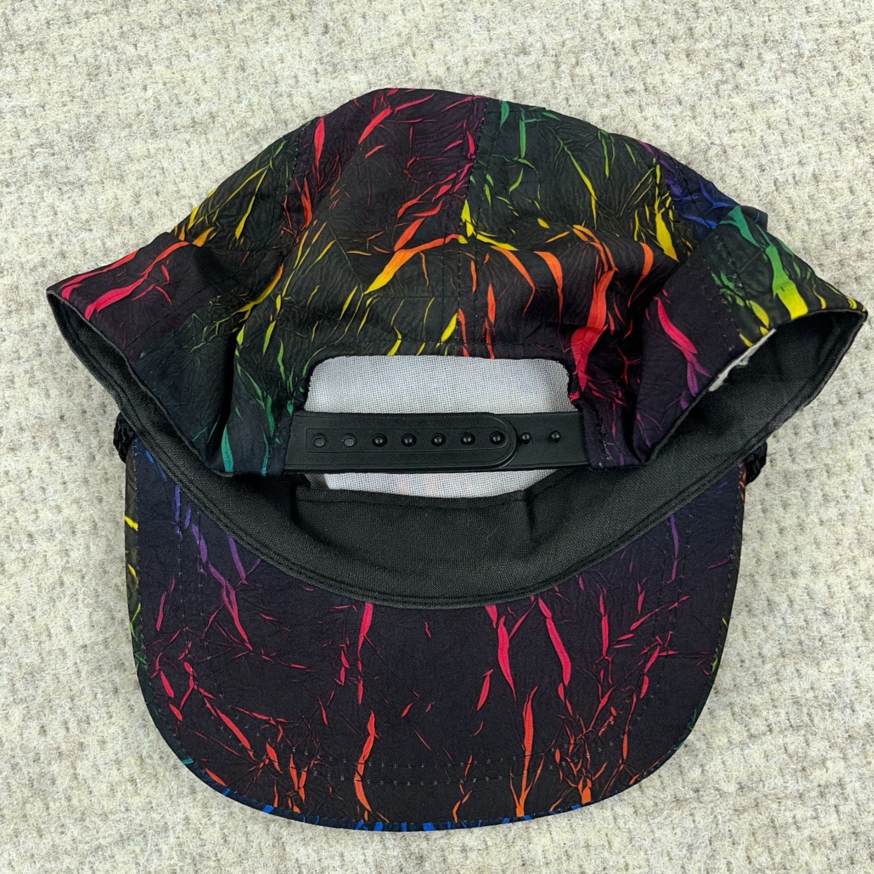Roper VINTAGE Trucker Hat Cap SnapBack Black Neon Tie Dye Rope 90s Nylon Scrip Men One Size Adjustable Logo 80s 90s Outdoor Outdoor Mens Size ONE SIZE - 3 Thumbnail