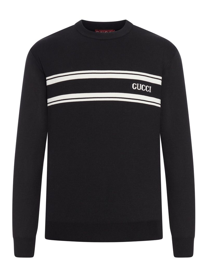 Gucci SILK AND COTTON SWEATER WITH INTARSIA Size US L / EU 52-54 / 3 - 1 Thumbnail