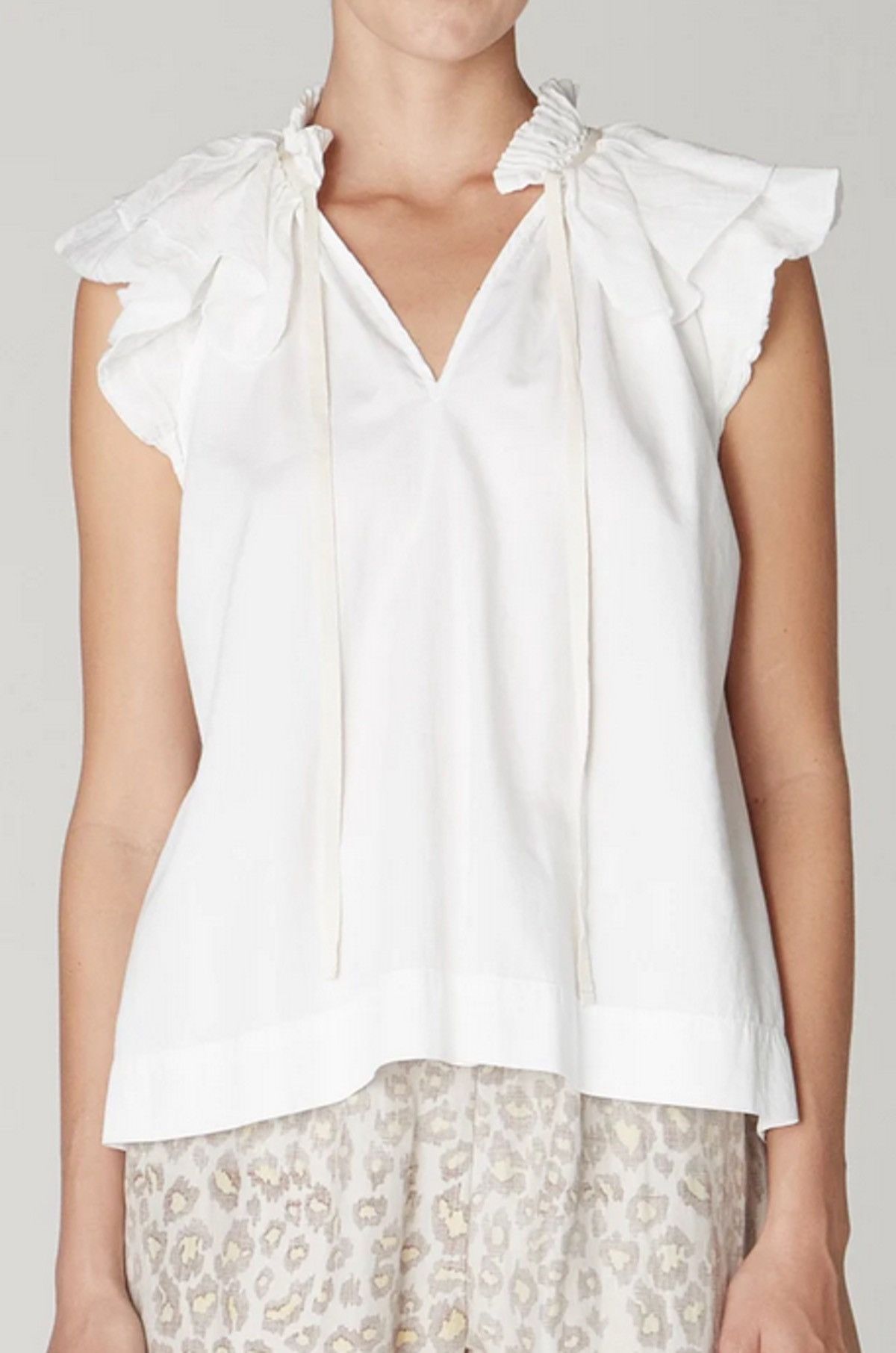 Other Raquel Allegra Lotus Cotton Blouse 'Washed White' Brand New Size S / US 4 / IT 40 - 6 Thumbnail