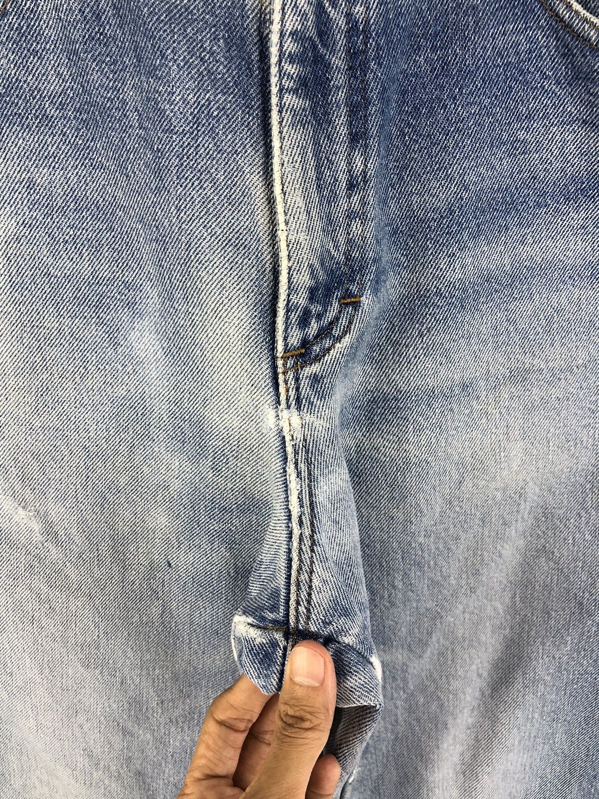 L.L. Bean Vintage L.L. Bean Lined Distressed Faded Blue Jeans Size US 31 - 8 Thumbnail