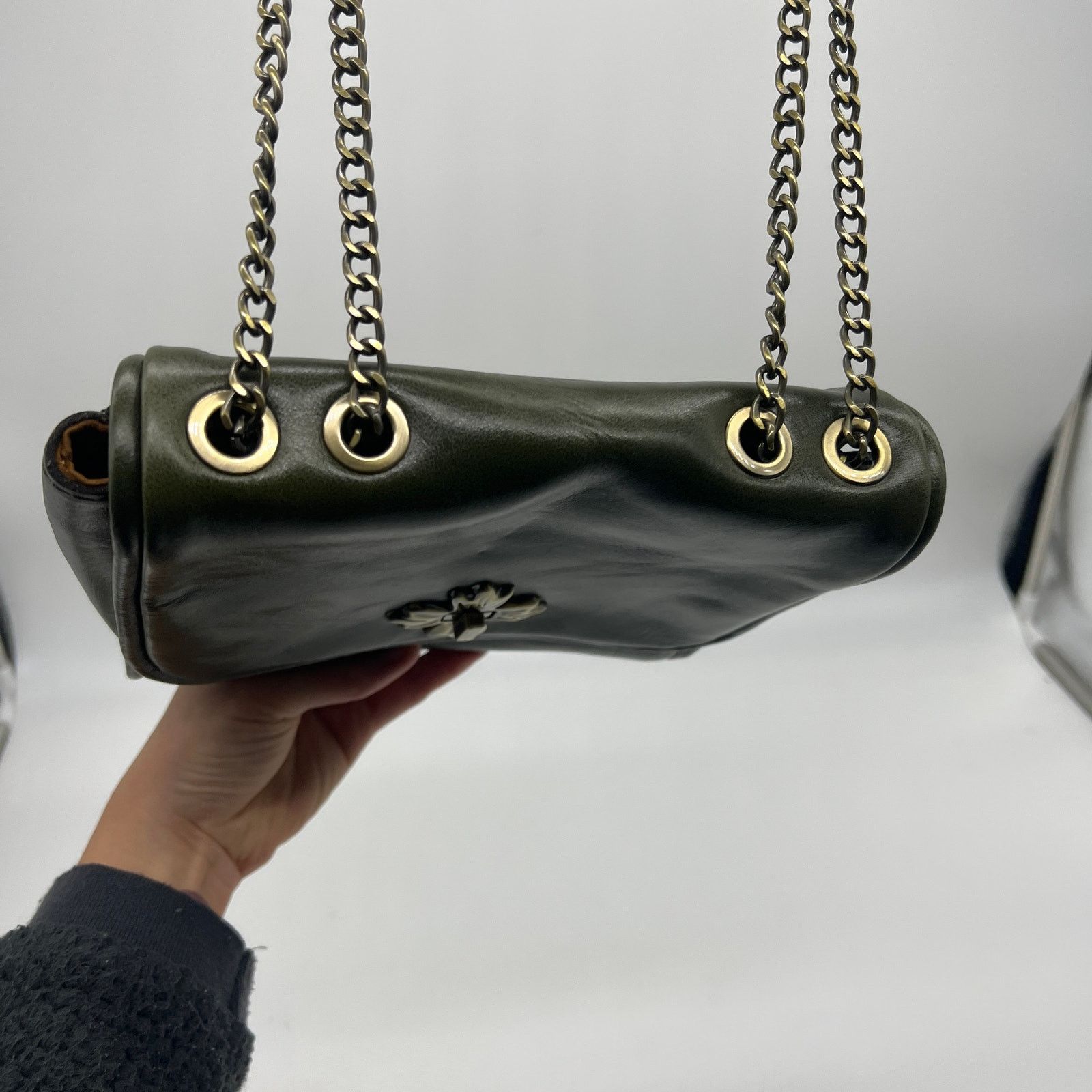 Other Patricia Nash Leather Purse Harlow Flap Chain Bag Soft Olive Size ONE SIZE - 8 Thumbnail