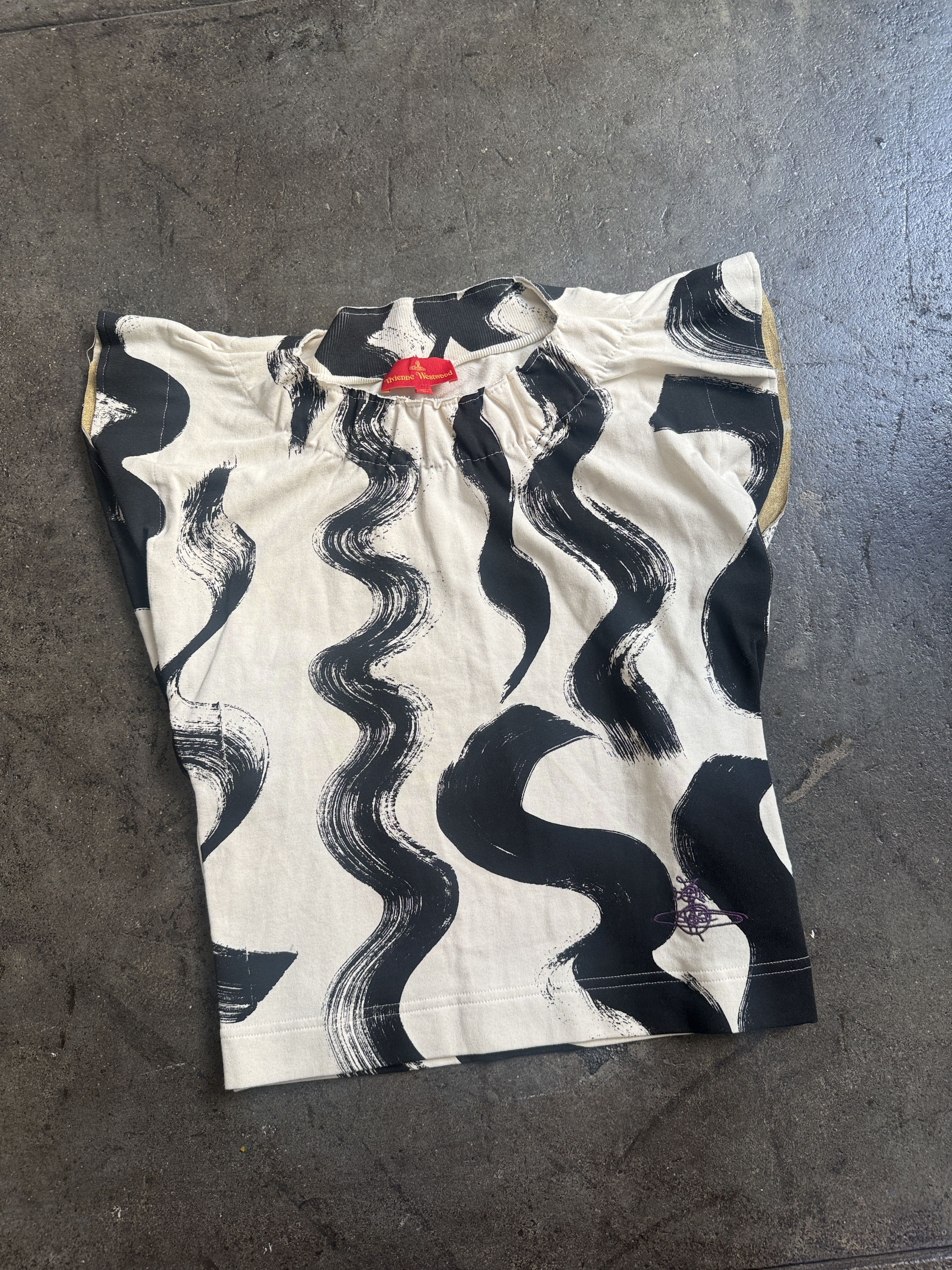 Vivienne Westwood Red Label Scribble Vest w/ Fold in Sides and Elastic Neck Size S / US 4 / IT 40 - 1 Thumbnail