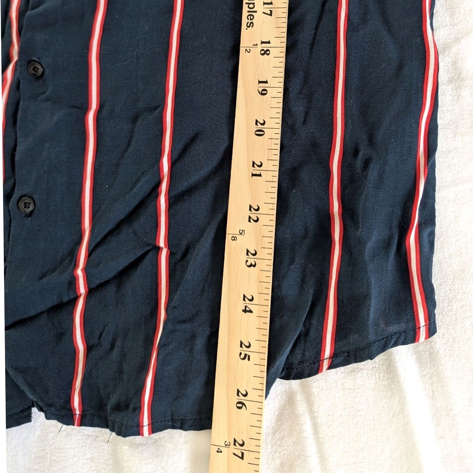 Denime DENIM & FLOWER Ricky Singh Mens Short Sleeve Button-Up Shirt Striped Size L Blue Casual Summer Classic Button-Down Collar-Top Regular Fit Size US L / EU 52-54 / 3 - 5 Thumbnail