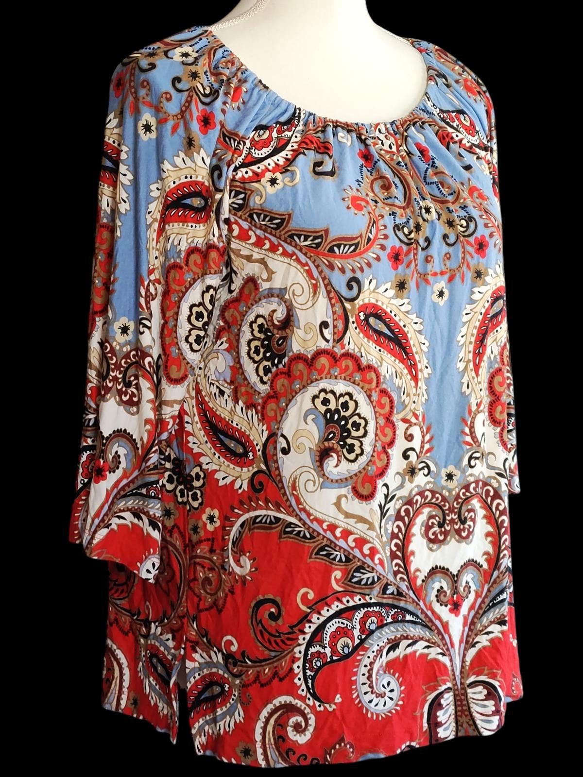 Other Ruby Rd. Women's Paisley Print 3/4 Sleeve Blouse Size M / US 6-8 / IT 42-44 - 3 Thumbnail
