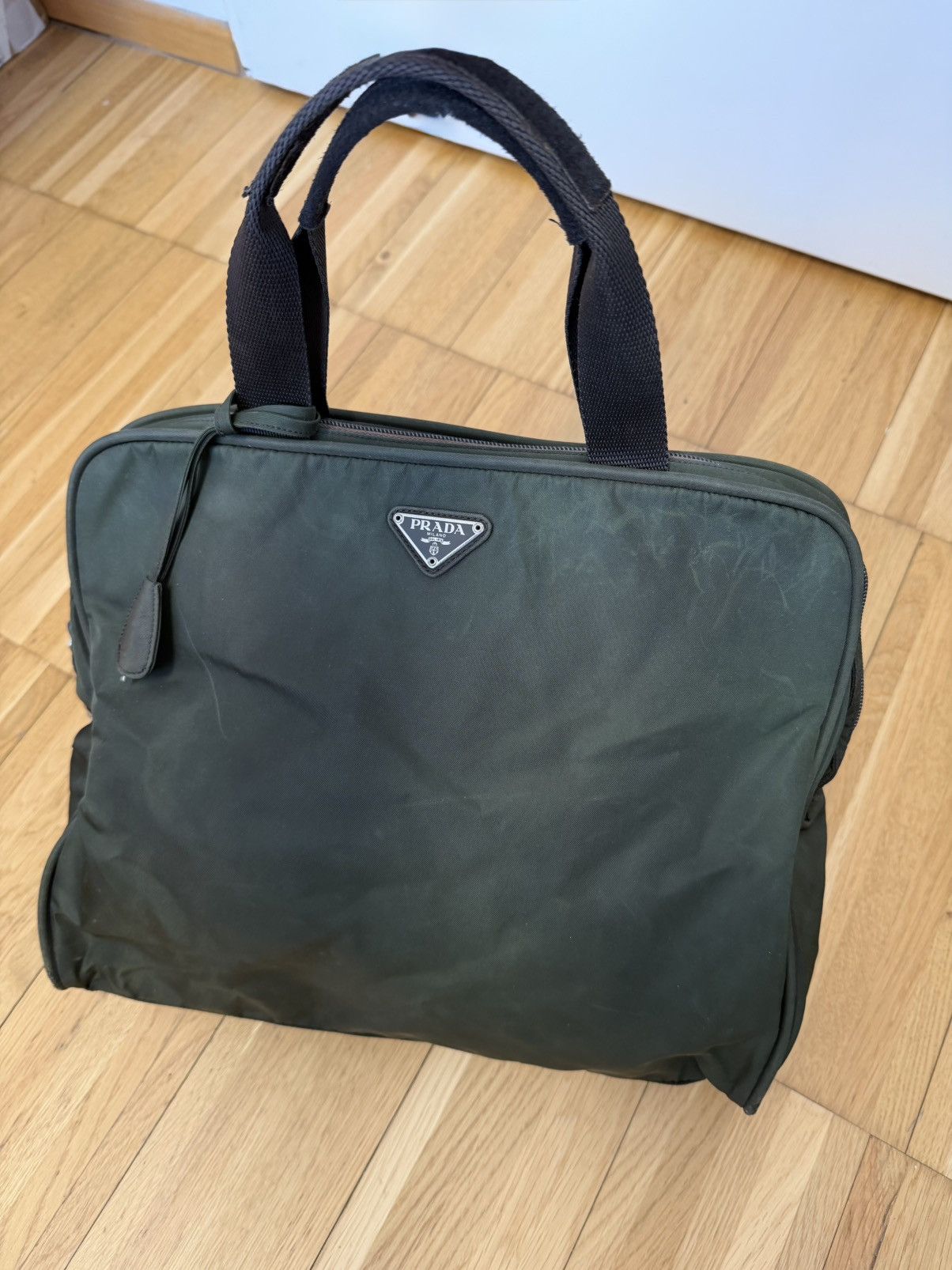 Prada Vintage Prada Tessuto Nylon Briefcase — Olive Green Size ONE SIZE - 1 Thumbnail