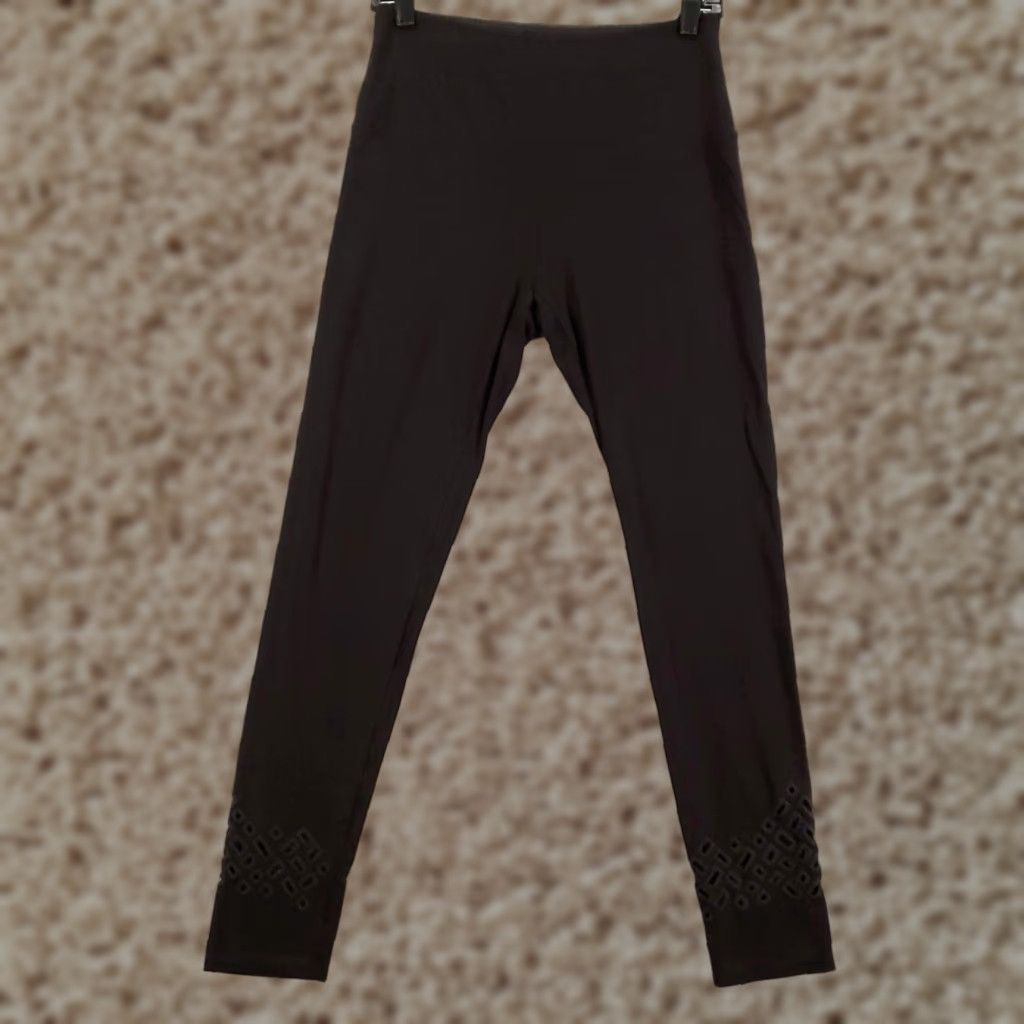 Vintage John Mark Leggings Womens 4 Black Ankle Stretchy Pullon Inseam 28in Spandex Viscose Activewear Casual 90s Athleisure Womens Size 27" / US 4 / IT 40 - 1 Thumbnail