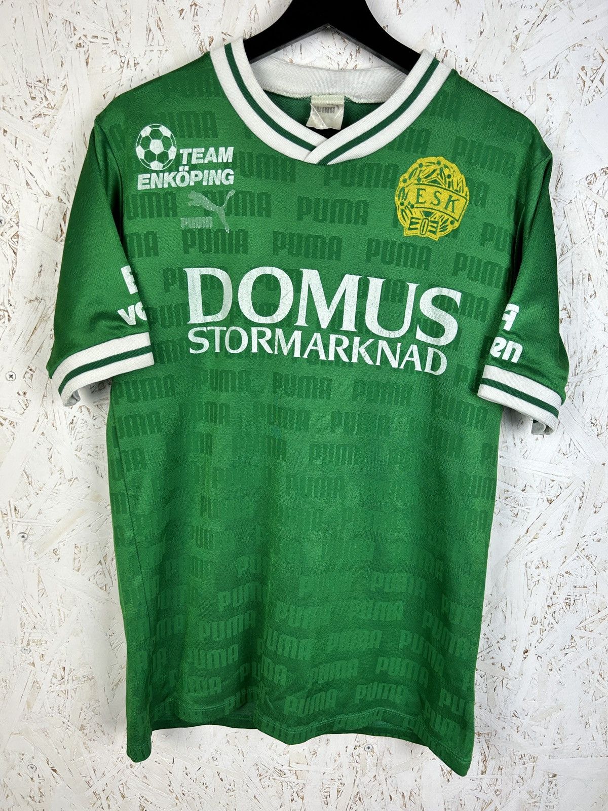 Puma 90s Vintage Puma Enkopings SK Home Kit Match Worn Jersey Size US M / EU 48-50 / 2 - 1 Thumbnail