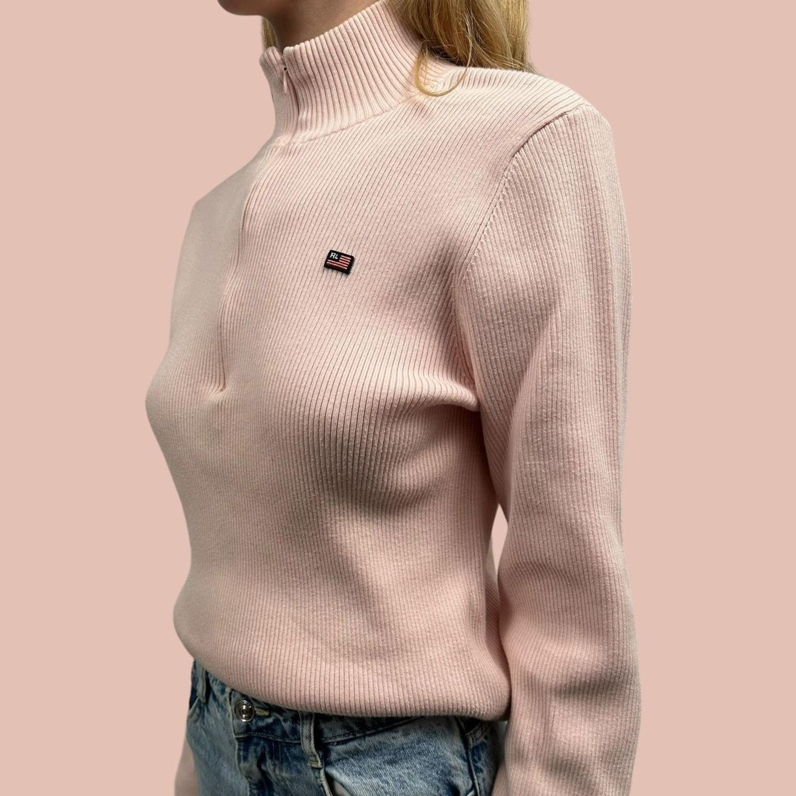 Polo Ralph Lauren Vintage Pink Polo Sweater Size L / US 10 / IT 46 - 1 Thumbnail