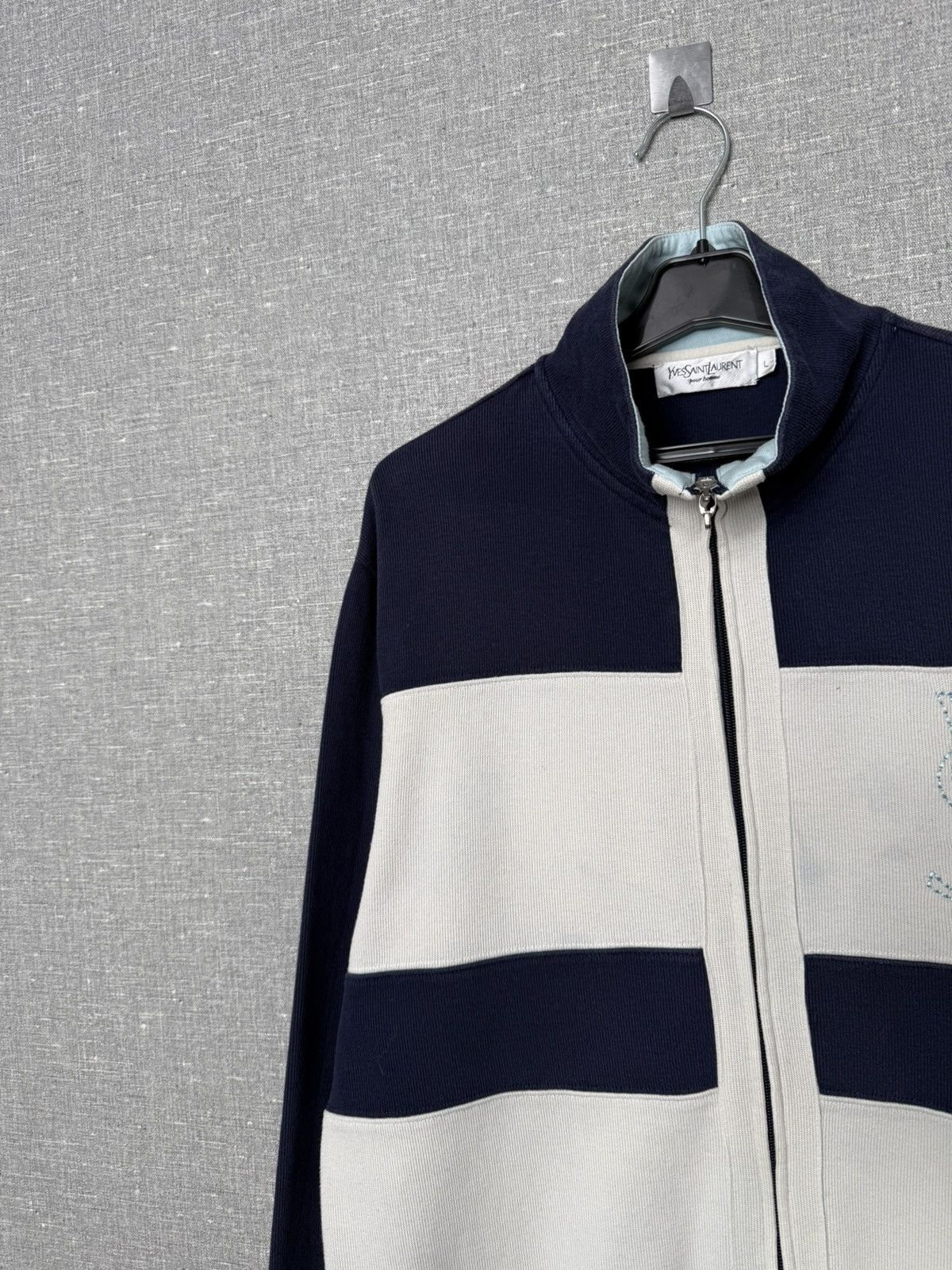 Yves Saint Laurent Vintage Yves Saint Laurent Zip Up Sweater Large YSL Logo Size US L / EU 52-54 / 3 - 5 Thumbnail