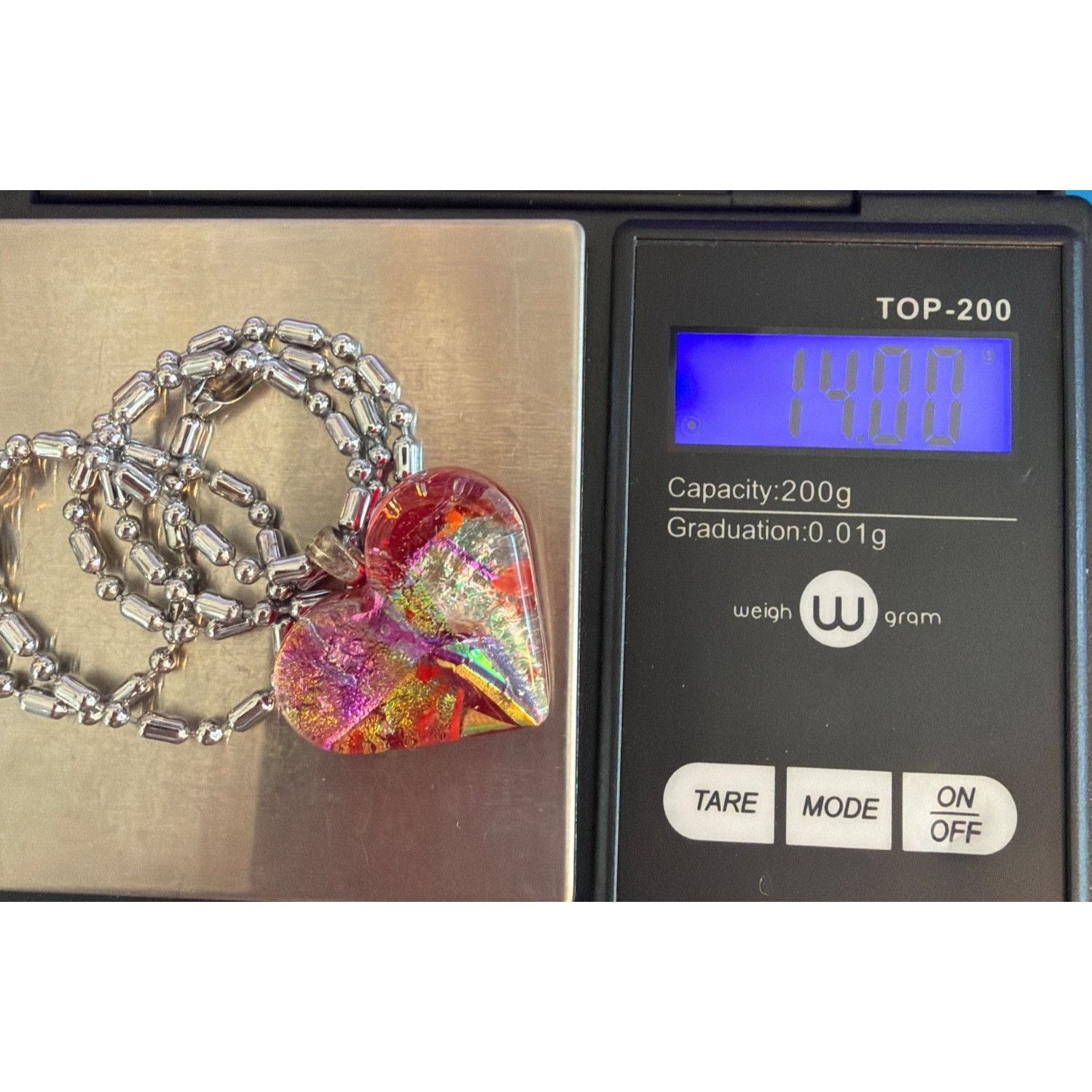 Other Vtg Dichroic Glass Heart Pendant Necklace Silver Tone Ball B Size ONE SIZE - 6 Thumbnail