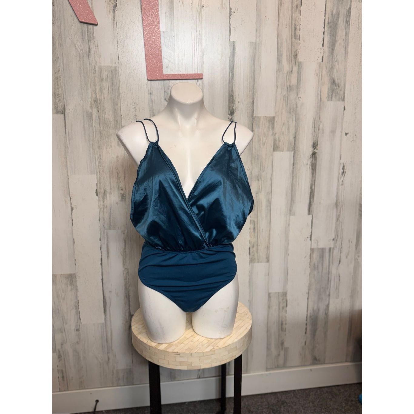 Other Curve teal satin bodysuit (size 0XL) Size XL / US 12-14 / IT 48-50 - 2 Thumbnail