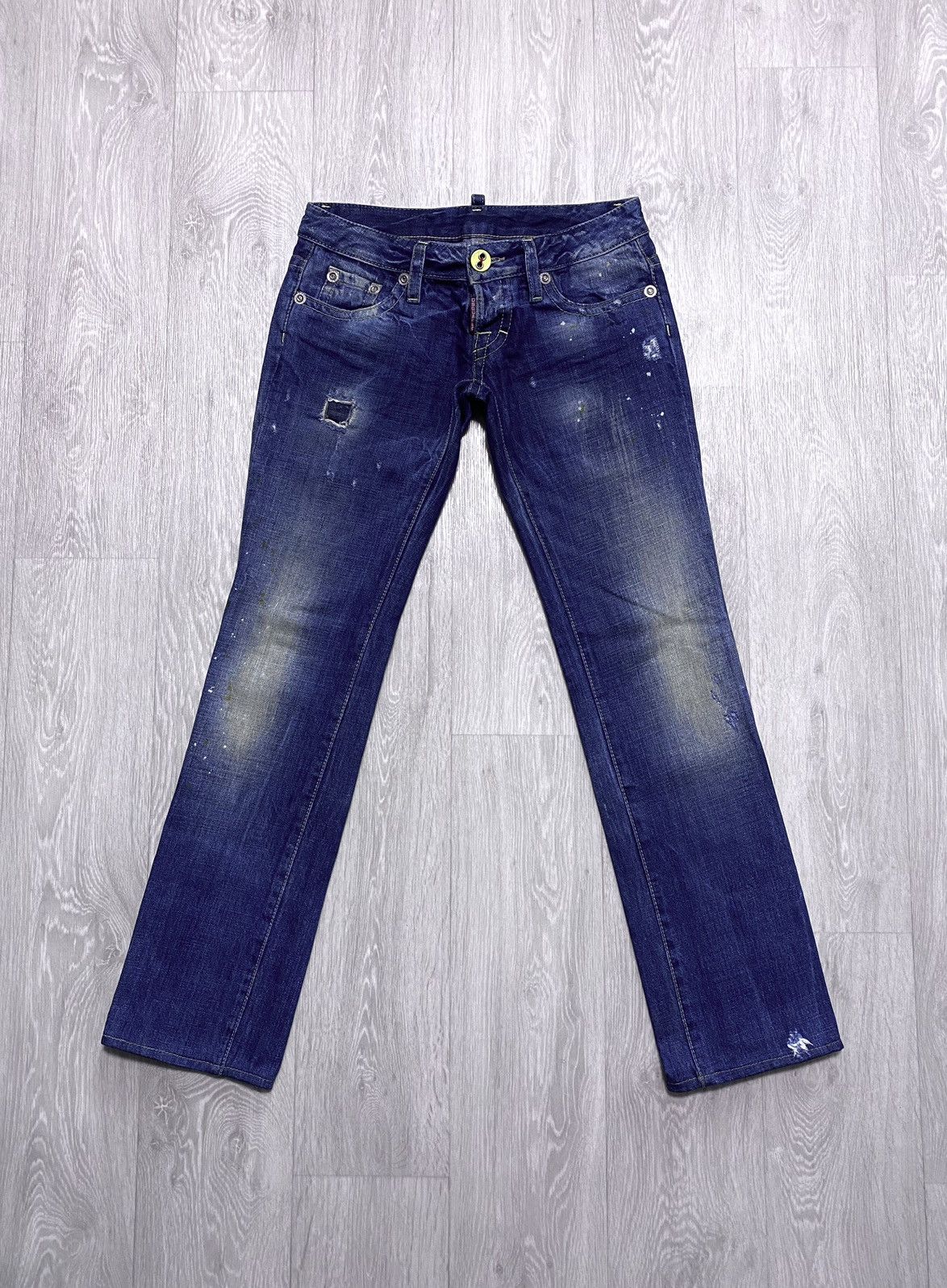 Dsquared2 Dqsuared2 Washed Patchwork Distressed Paint Splatter Jeans Size 28" / US 6 / IT 42 - 4 Thumbnail