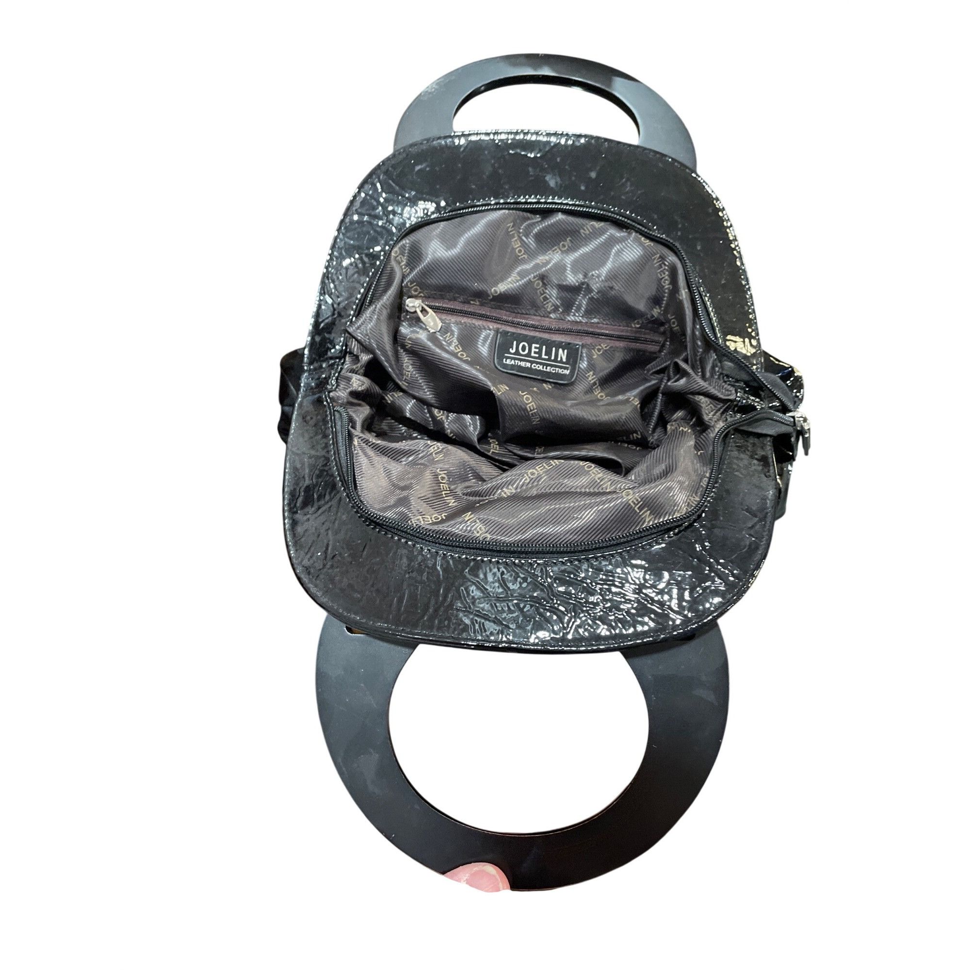 Other Joelin Leather collection wms black leather patent satchel h Size ONE SIZE - 7 Thumbnail