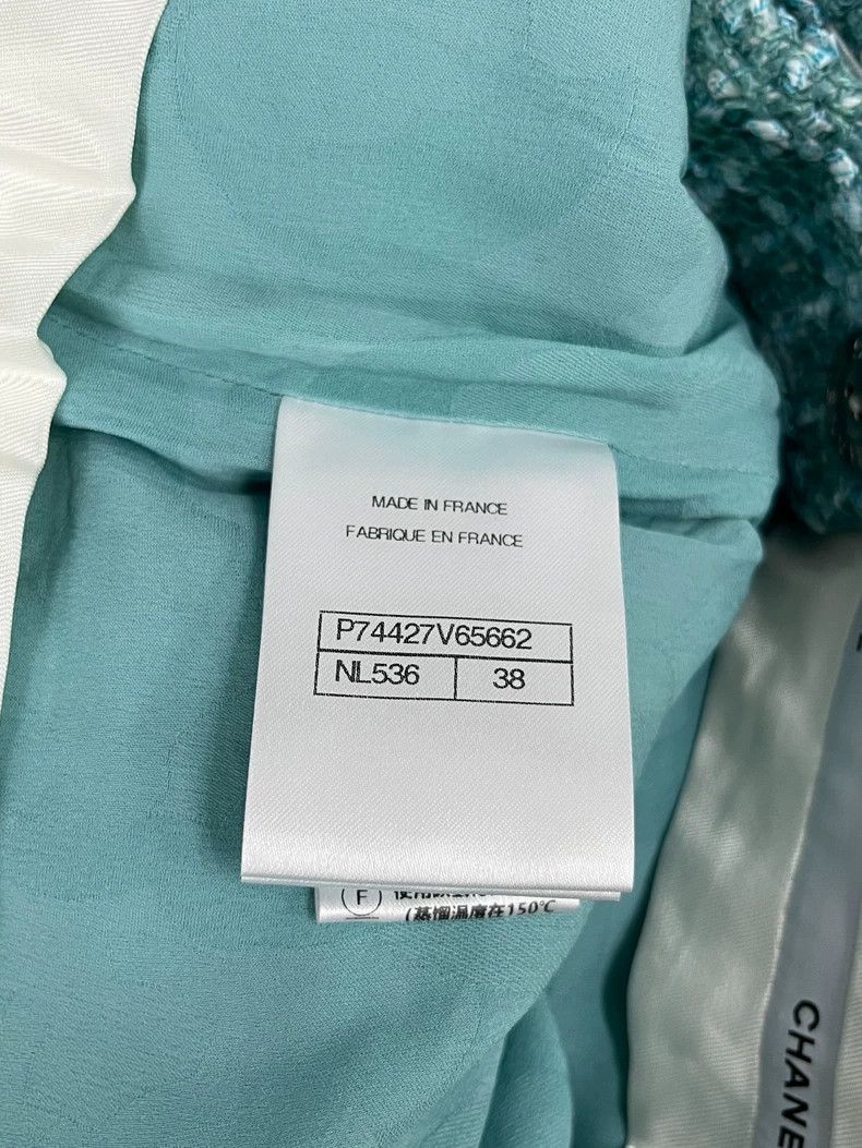 Chanel Chanel 23P Lake Blue Tweed Glazed Buckle Wide-leg Pants Size 25" / US 0 / IT 36 - 6 Thumbnail
