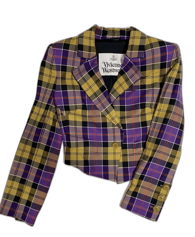 Vivienne Westwood Vivienne Westwood Purple Yellow Plaid Blazer - dmc Size M / US 6-8 / IT 42-44 - 1 Thumbnail