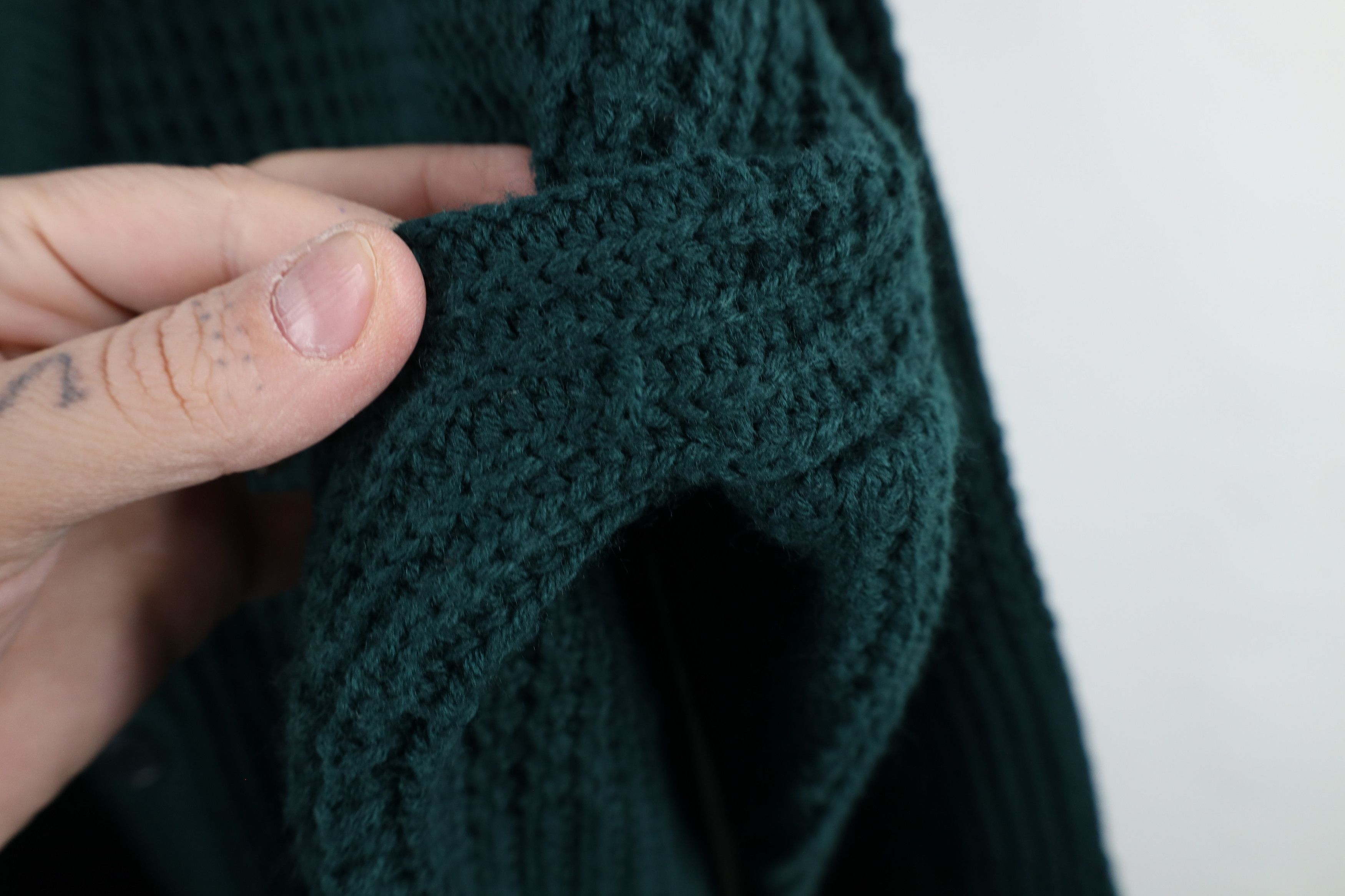 Vintage Vintage 90s Streetwear Ribbed Knit Cardigan Sweater Green Size US XL / EU 56 / 4 - 6 Thumbnail