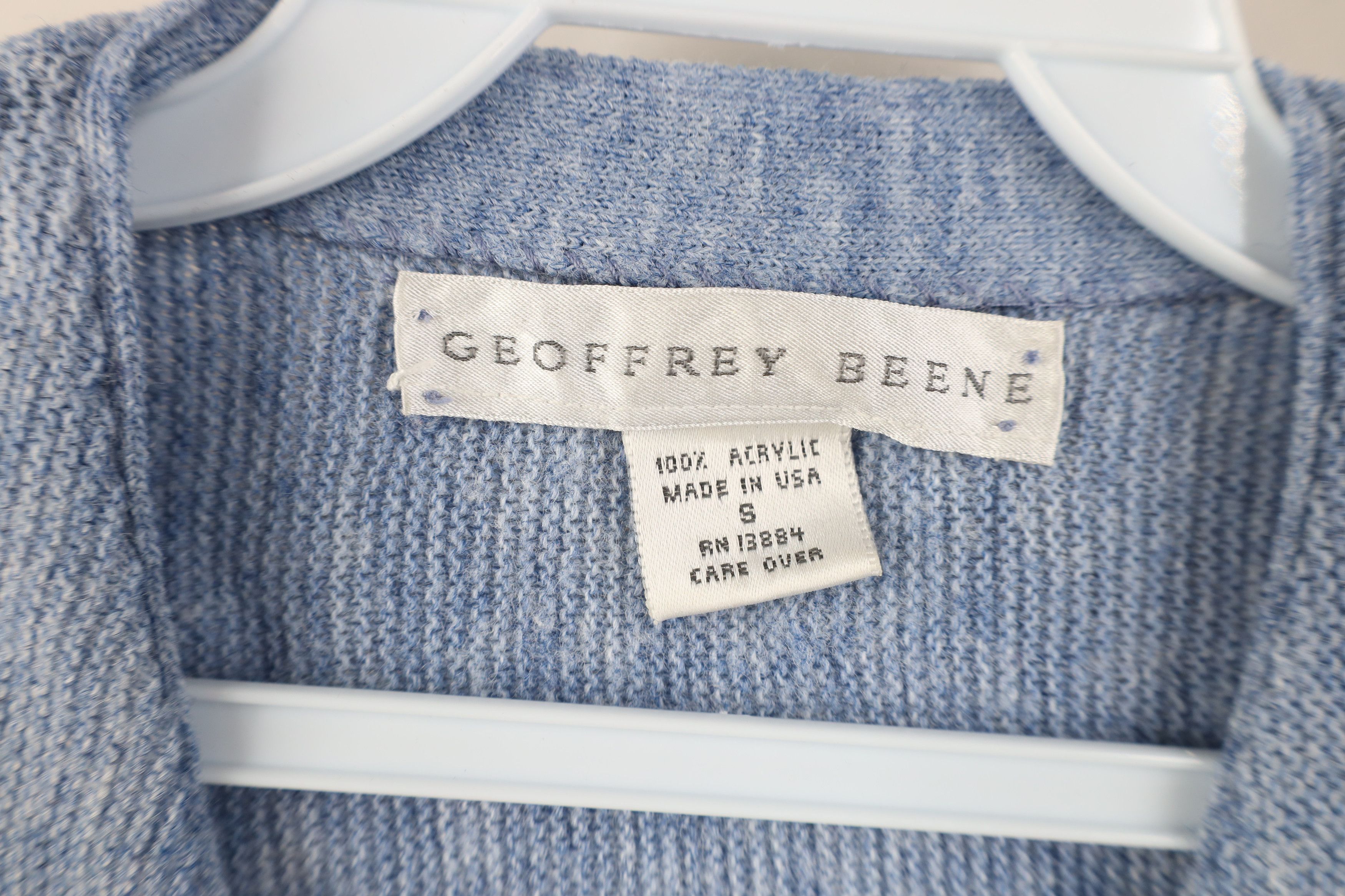 Vintage Vintage 90s Streetwear Ribbed Knit Cardigan Sweater Blue USA Size US S / EU 44-46 / 1 - 9 Thumbnail