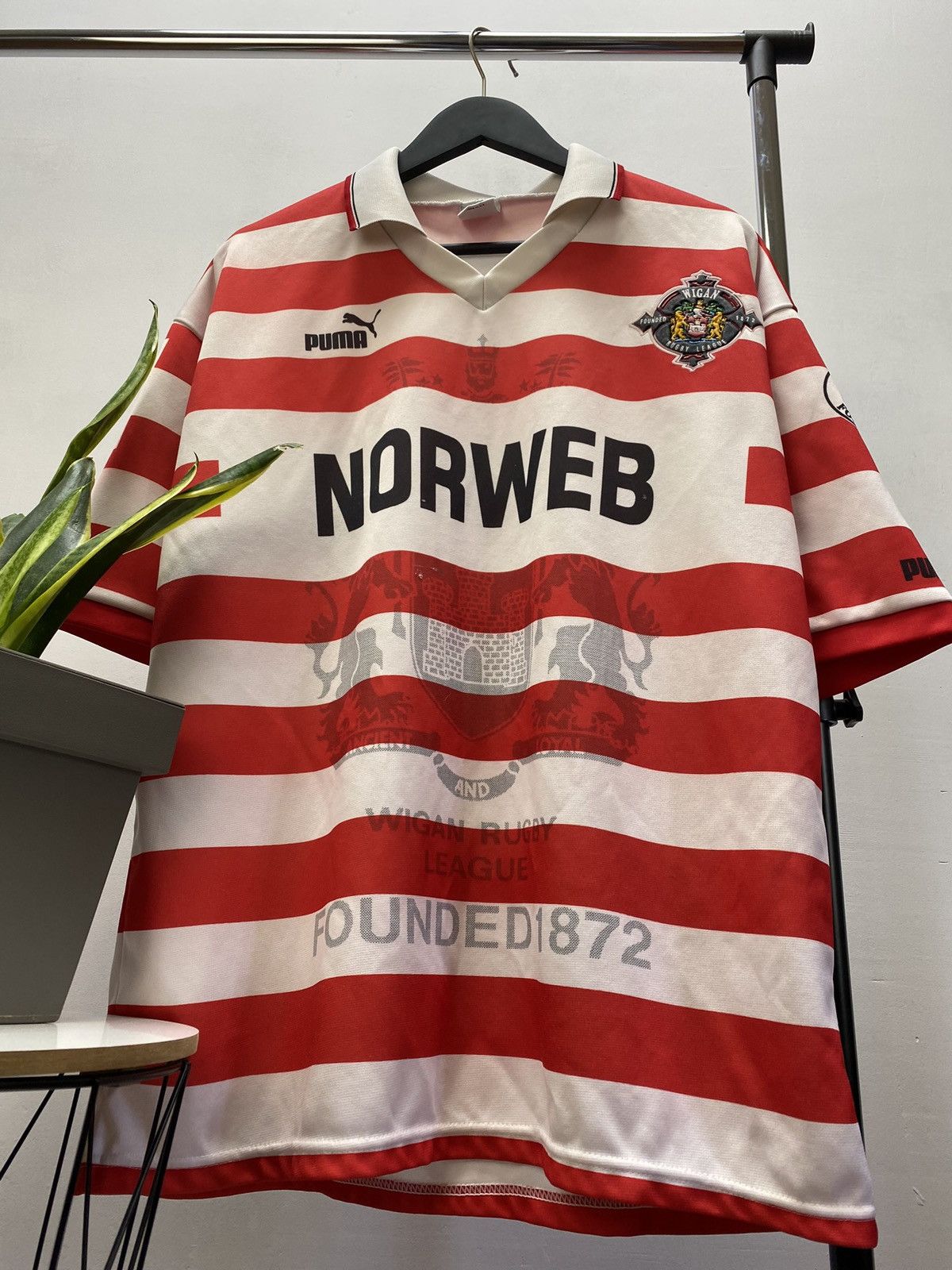 Puma × Vintage WIGAN RUGBY LEAGUE 1995 1996 HOME SHIRT JERSEY CENTENARY Size US XL / EU 56 / 4 - 3 Thumbnail