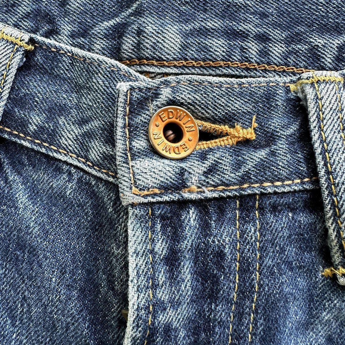Japanese Brand Vintage Edwin 505x Redline Distressed Faded Denim Jean Pant Size US 28 / EU 44 - 4 Thumbnail