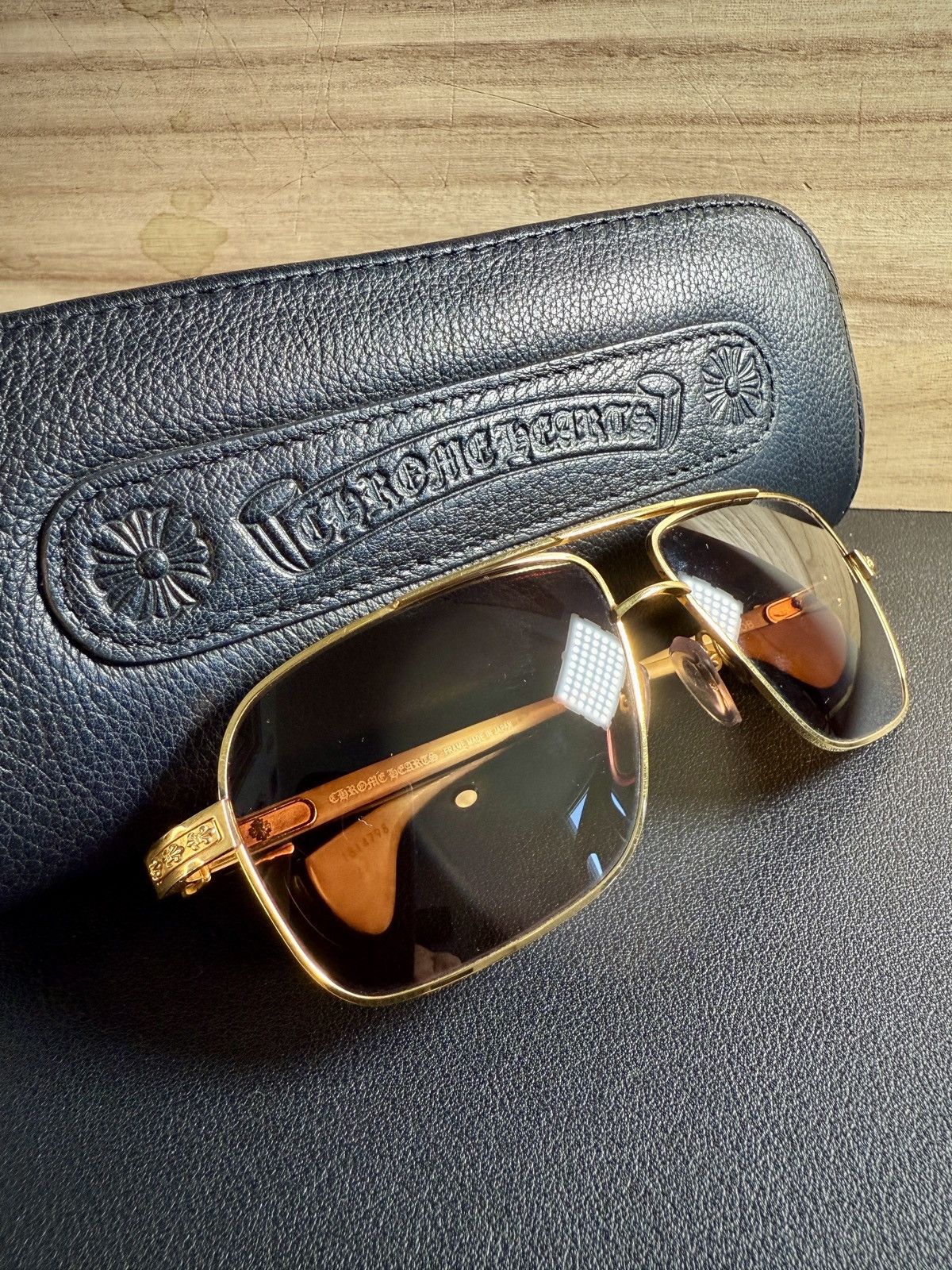 Chrome Hearts Chrome Hearts THROB Sunglasses Gold Filled White Ebony Size ONE SIZE - 2 Thumbnail