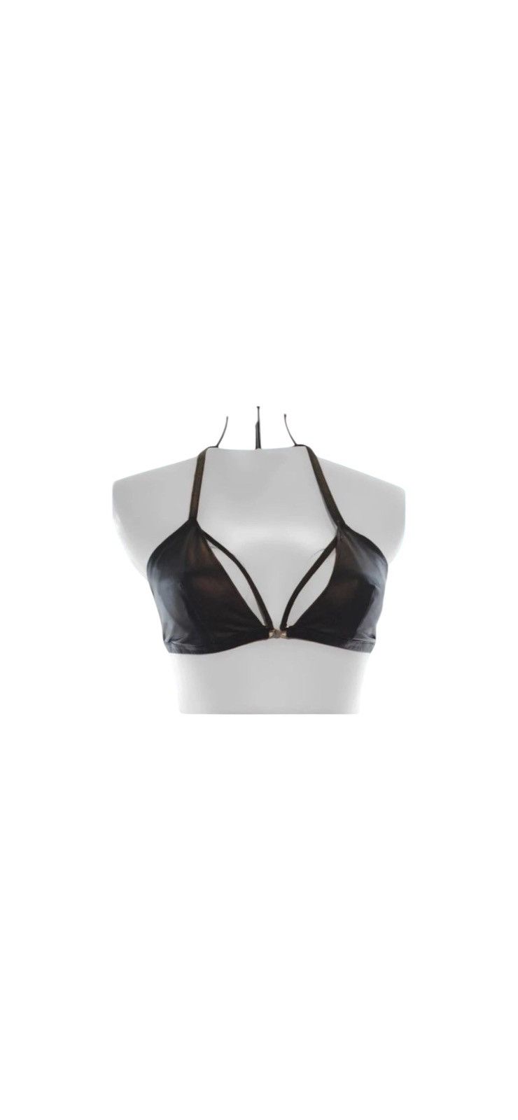 Other Customized BLACK Napa Leather Bra Made to Order Size ONE SIZE - 1 Thumbnail